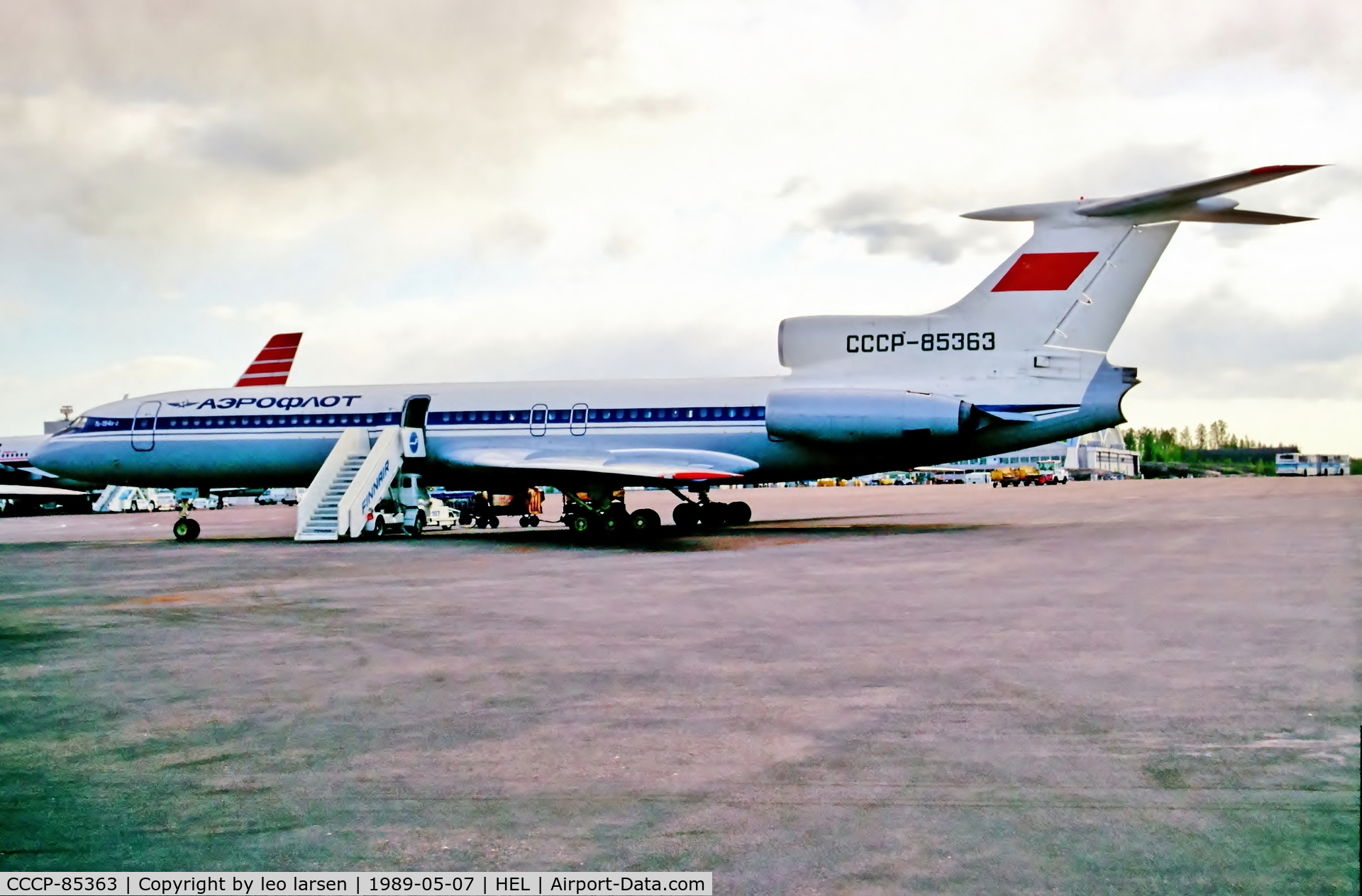 CCCP-85363, 1979 Tupolev Tu-154B-2 C/N 79A363, Helsinki 7.5.1989