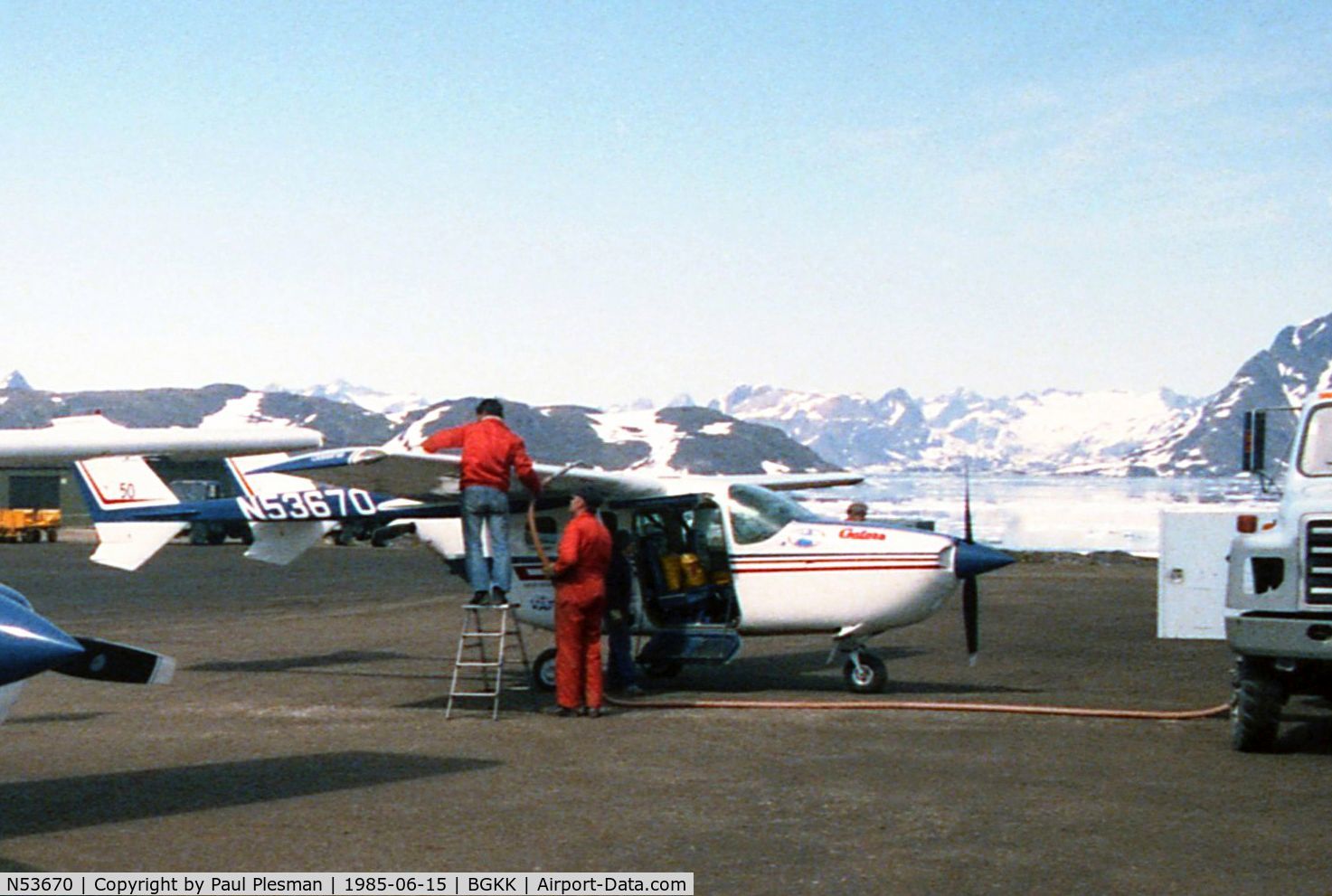 N53670, 1976 Cessna 337G Super Skymaster C/N 33701769, During a refueling stop in Kulusuk, Greenland enroute from Europe to the USA