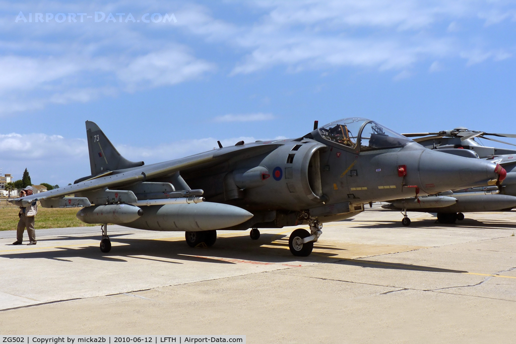 ZG502, 1990 British Aerospace Harrier GR.7 C/N P73, Parked