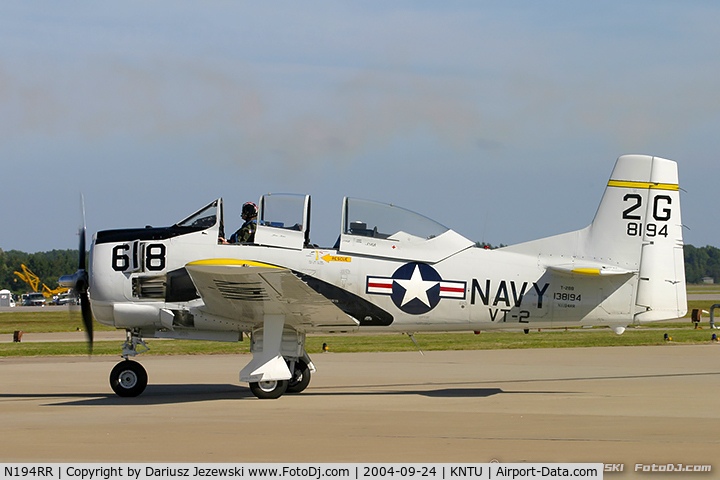 N194RR, North American T-28B Trojan C/N 200-265 (138194), North American T-28B Trojan  C/N 138194, NX194RR