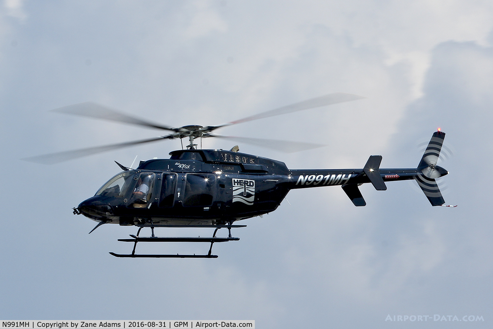 N991MH, 2013 Bell 407 C/N 54408, Departing Grand Prairie Municipal Airport