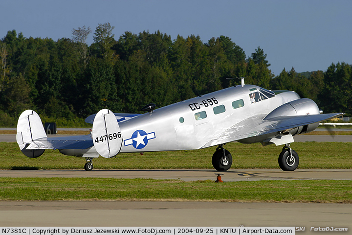 N7381C, 1944 Beech C18S C/N 8104, Beech C18S  C/N 8104, N7381C