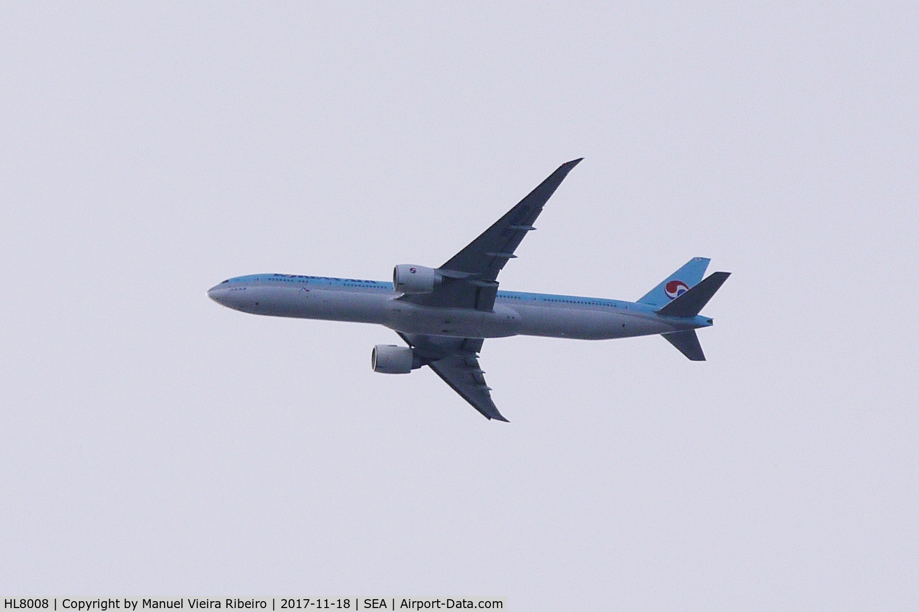 HL8008, 2015 Boeing 777-3B5/ER C/N 43816, KE19 arrival in Seattle