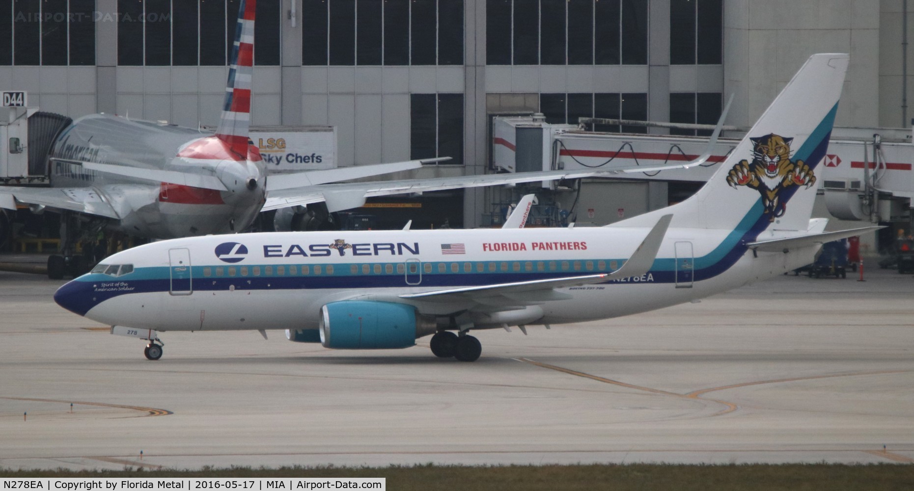 N278EA, 1998 Boeing 737-7L9 C/N 28006, Eastern with Florida Panthers NHL logo
