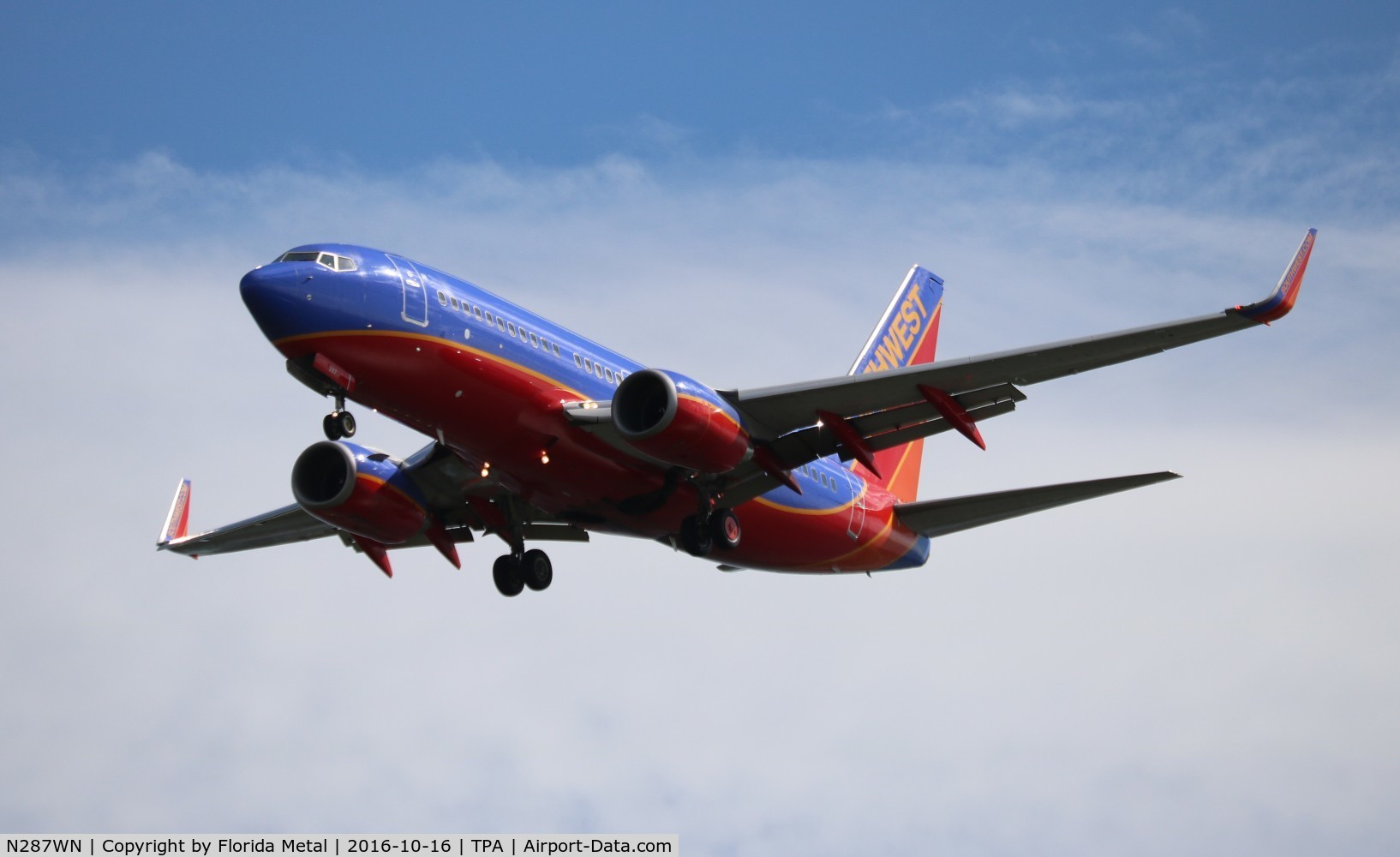 N287WN, 2007 Boeing 737-7H4 C/N 32537, Southwest