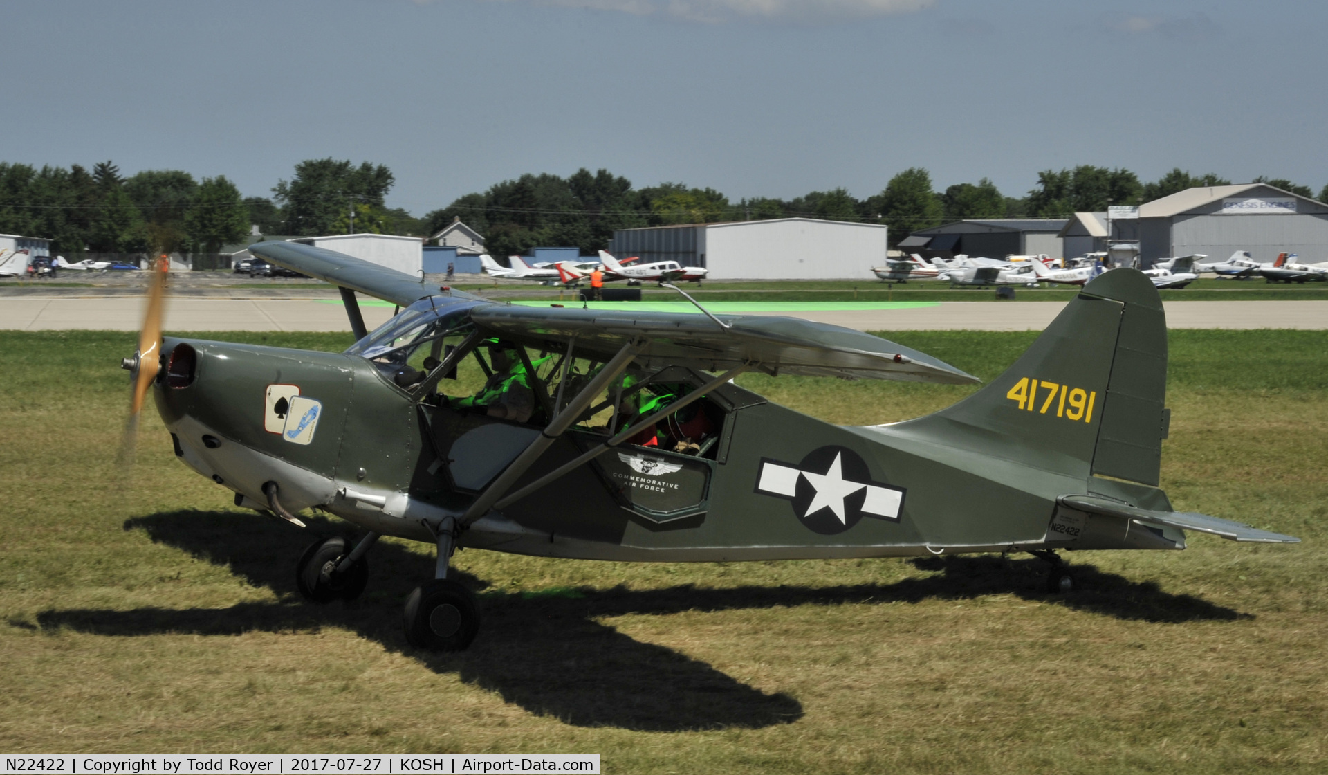 N22422, Stinson L-5B Sentinel C/N 44-17191A, Airventure 2017