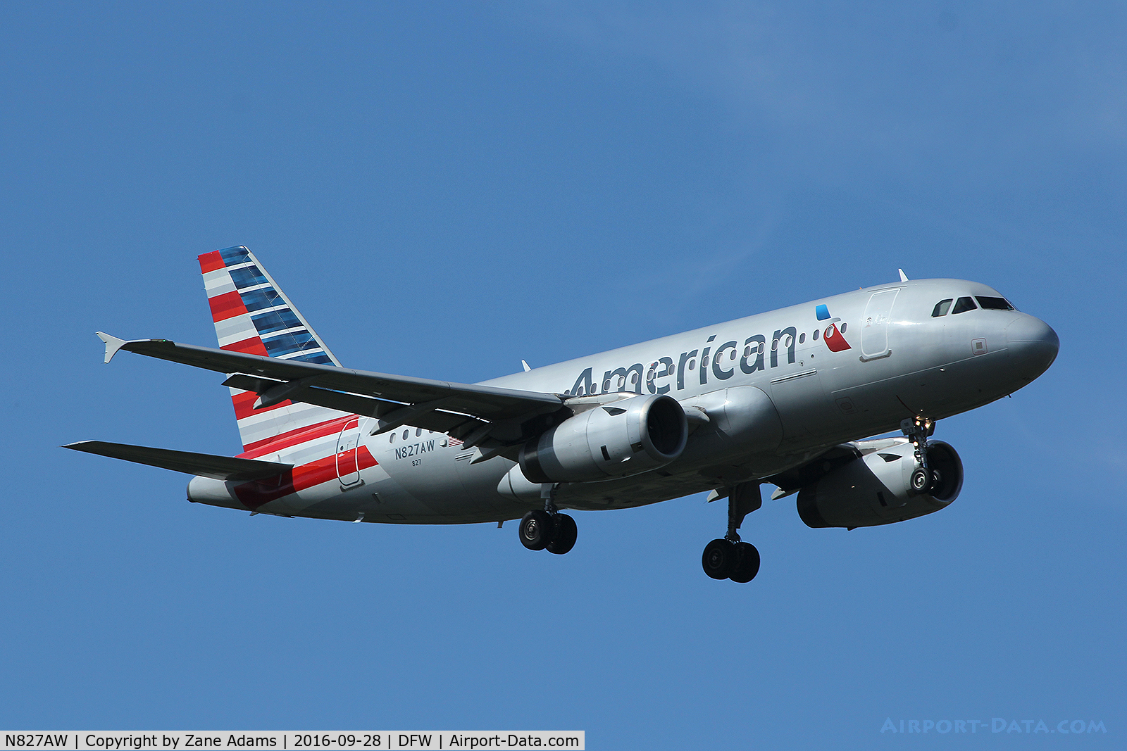 N827AW, 2001 Airbus A319-132 C/N 1547, Arriving at DFW Airport