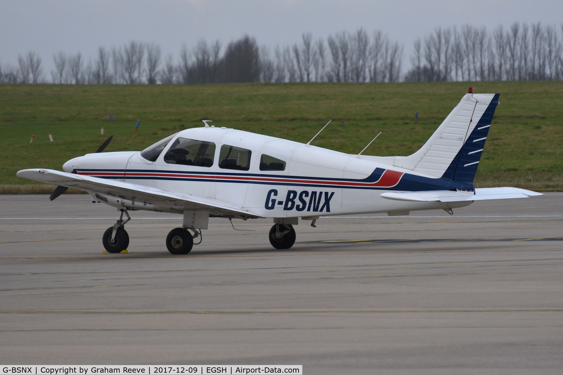 G-BSNX, 1979 Piper PA-28-181 Cherokee Archer II C/N 28-7990311, Parked at Norwich.