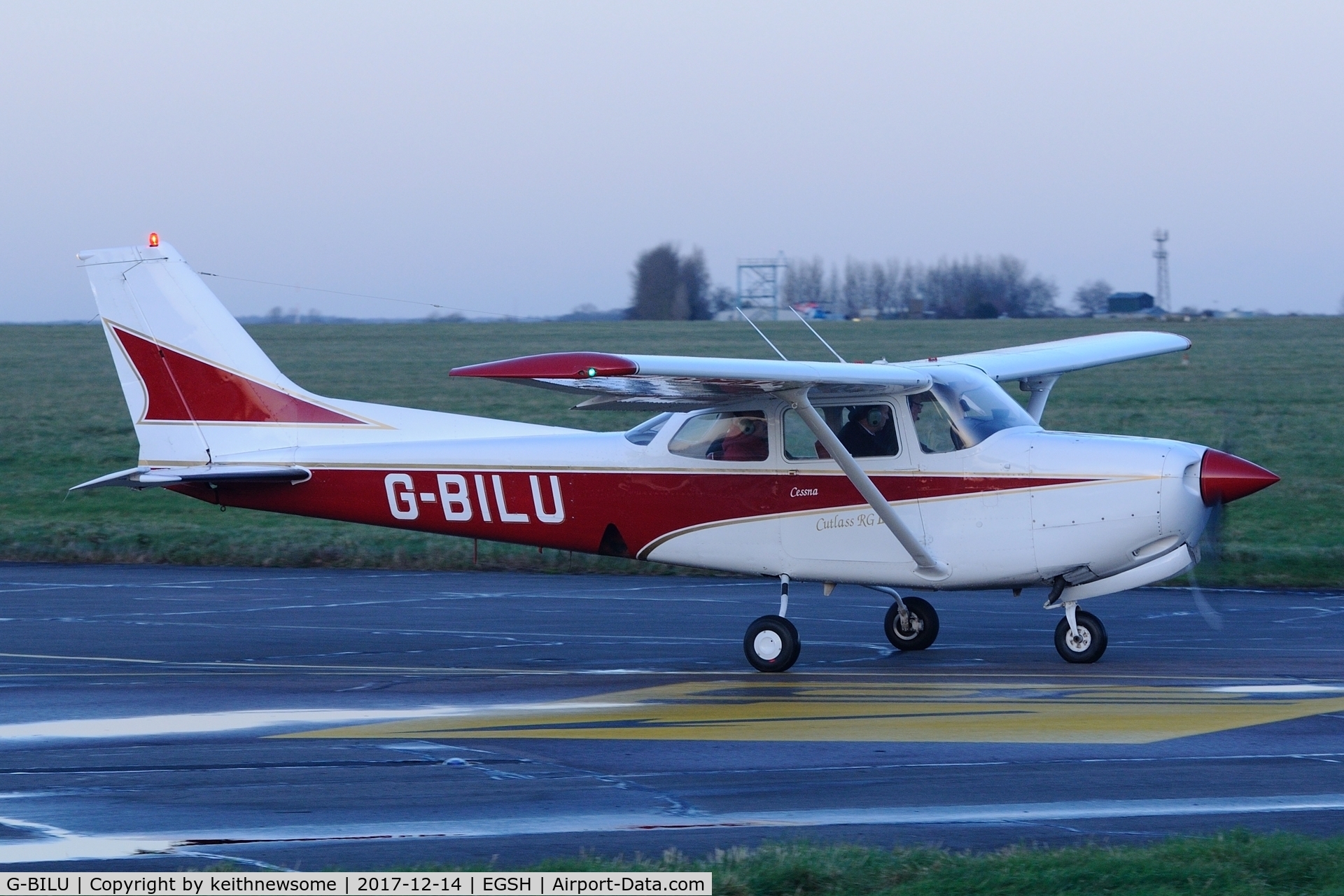 G-BILU, 1980 Cessna 172RG Cutlass RG C/N 172RG-0564, Nice visitor leaving Norwich.