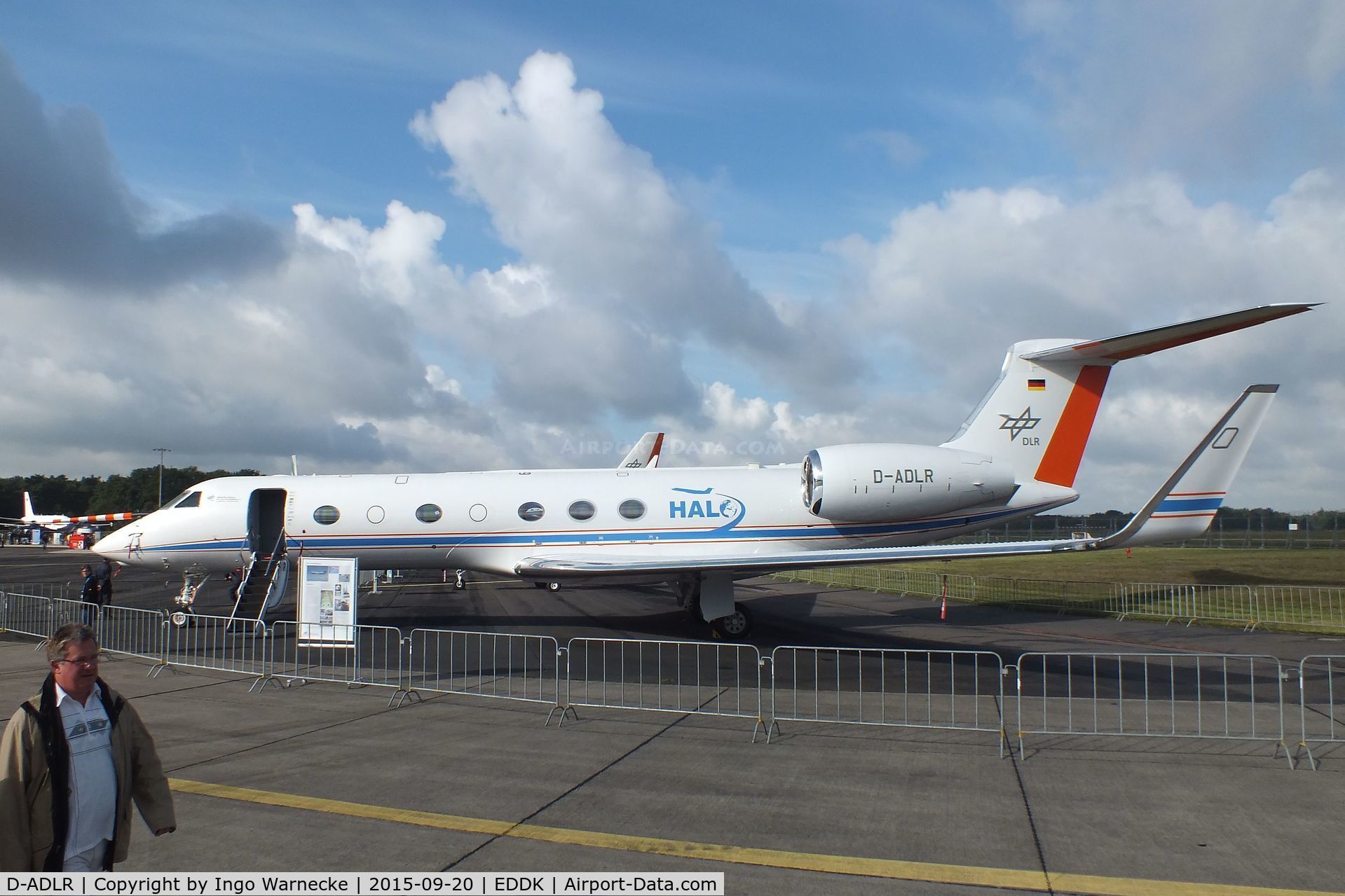 D-ADLR, 2006 Gulfstream Aerospace GV-SP (G550) C/N 5093, Gulfstream Aerospace V-SP G55O HALO research aircraft of DLR at the DLR 2015 air and space day on the side of Cologne airport