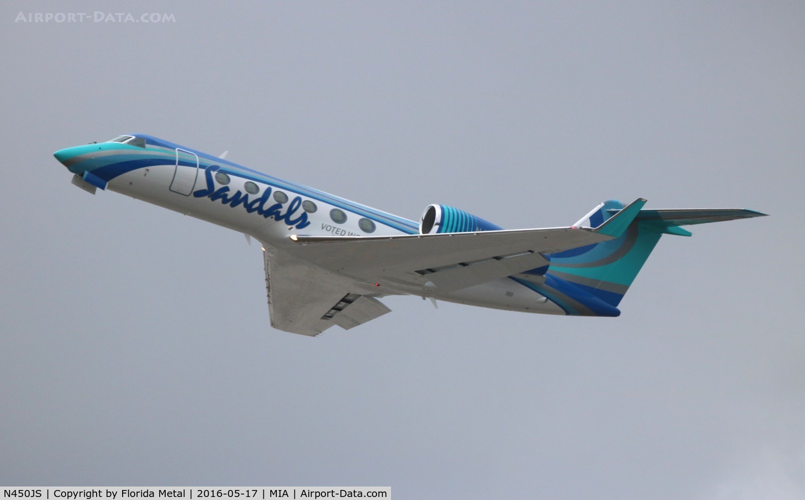 N450JS, 2015 Gulfstream Aerospace GIV-X (G450) C/N 4344, Sandals