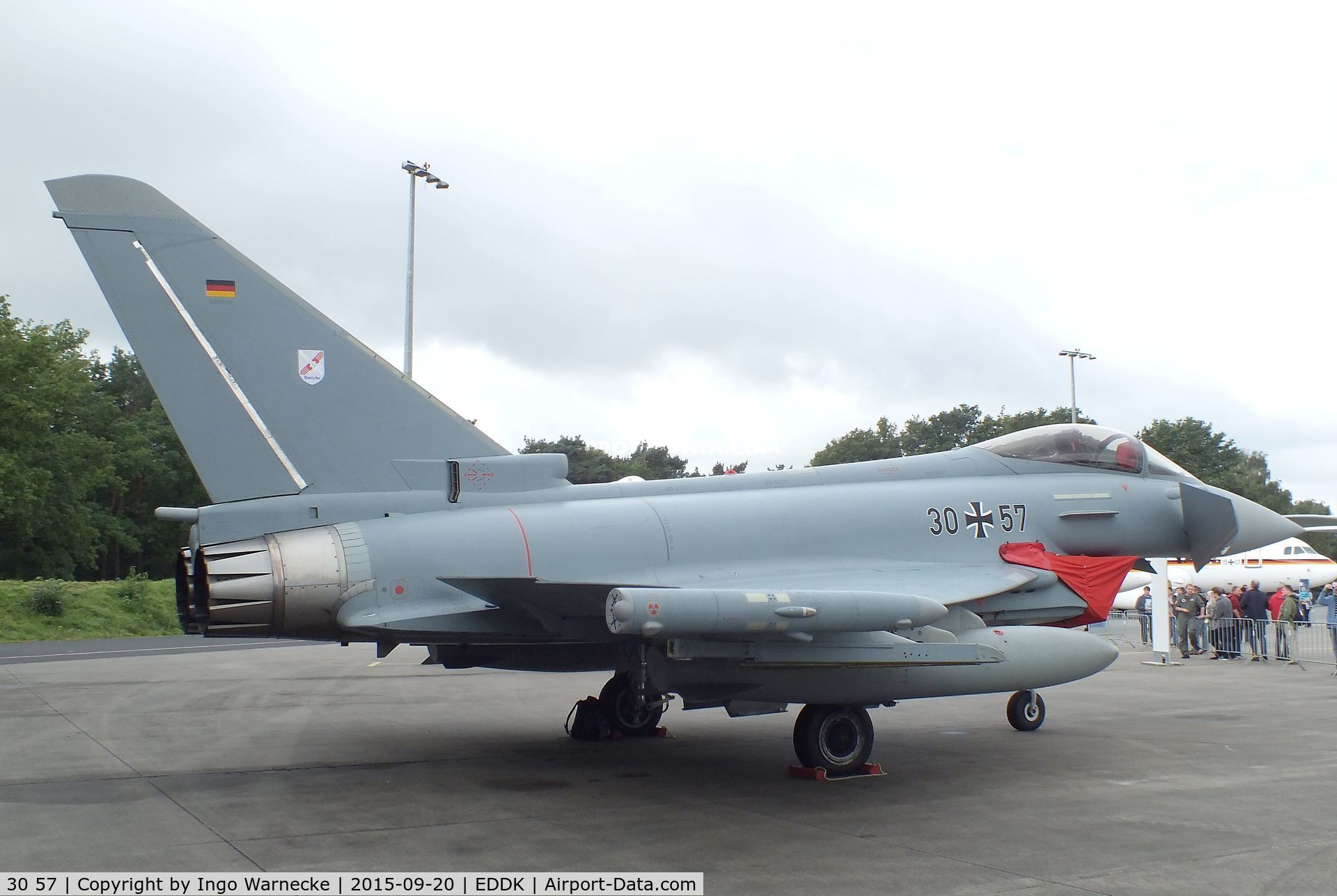 30 57, Eurofighter EF-2000 Typhoon C/N GS041, Eurofighter EF2000 of the Luftwaffe (German Air Force) at the DLR 2015 air and space day on the side of Cologne airport