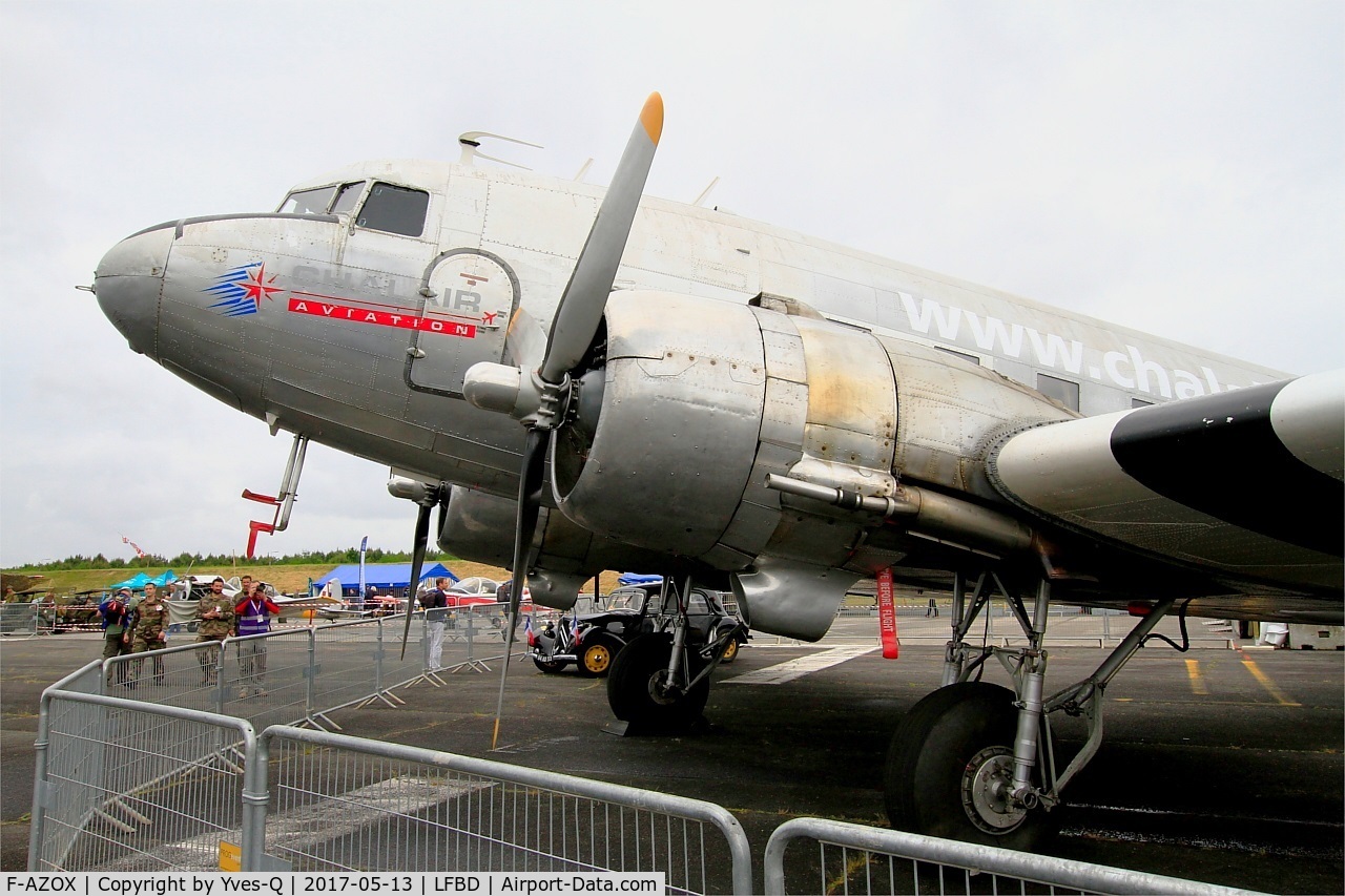 F-AZOX, 1945 Douglas DC-3C-S1C3G (C-47B-35-DK) C/N 16604, Douglas DC-3C-S1C3G, Static display, Bordeaux-Mérignac Air Base 106 (LFBD-BOD) Open day 2017