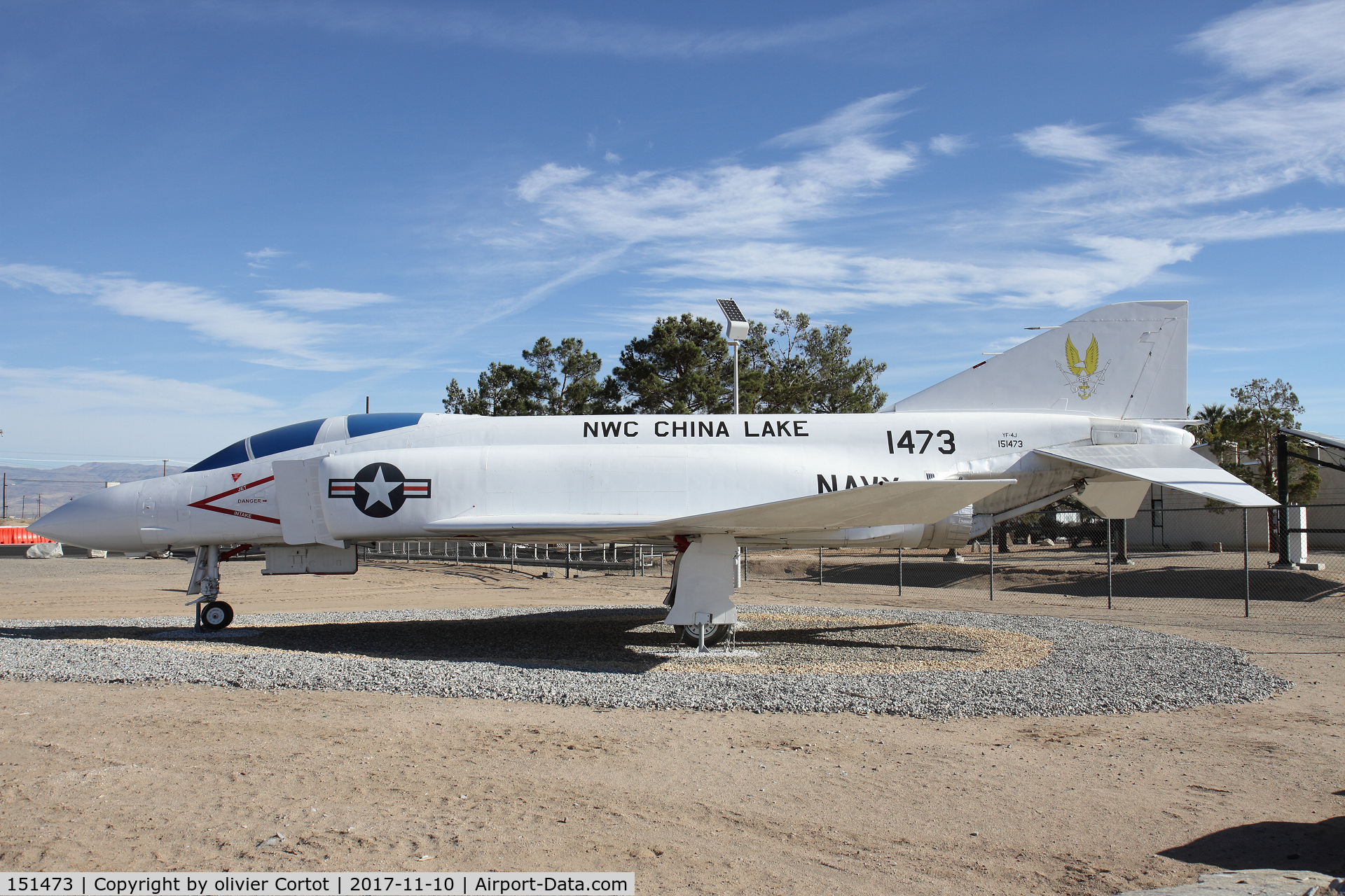 151473, McDonnell YF-4J Phantom II C/N 550, in front of the base gates, easy to shoot.