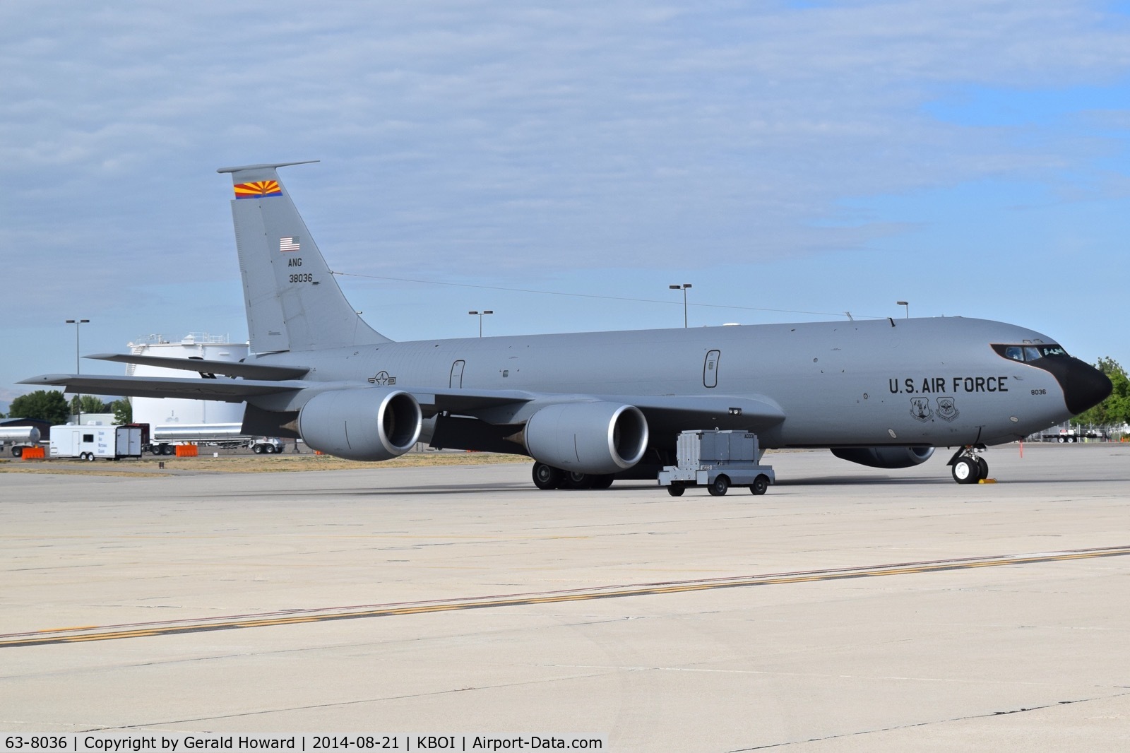 63-8036, 1963 Boeing KC-135R Stratotanker C/N 18653, Parked on the Idaho ANG ramp.  161st Air Refueling Wing, AZ ANG.