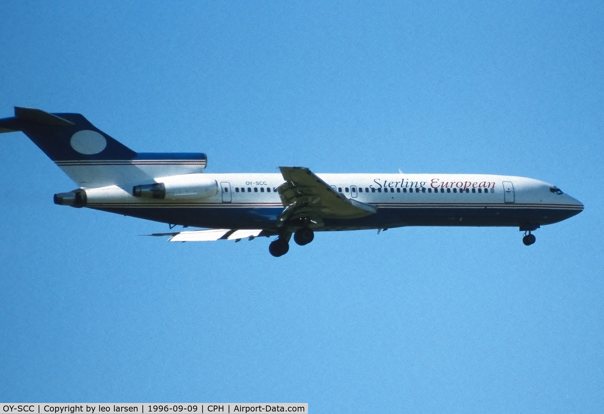 OY-SCC, 1979 Boeing 727-212 C/N 21945, Copenhagen 9.9.1996