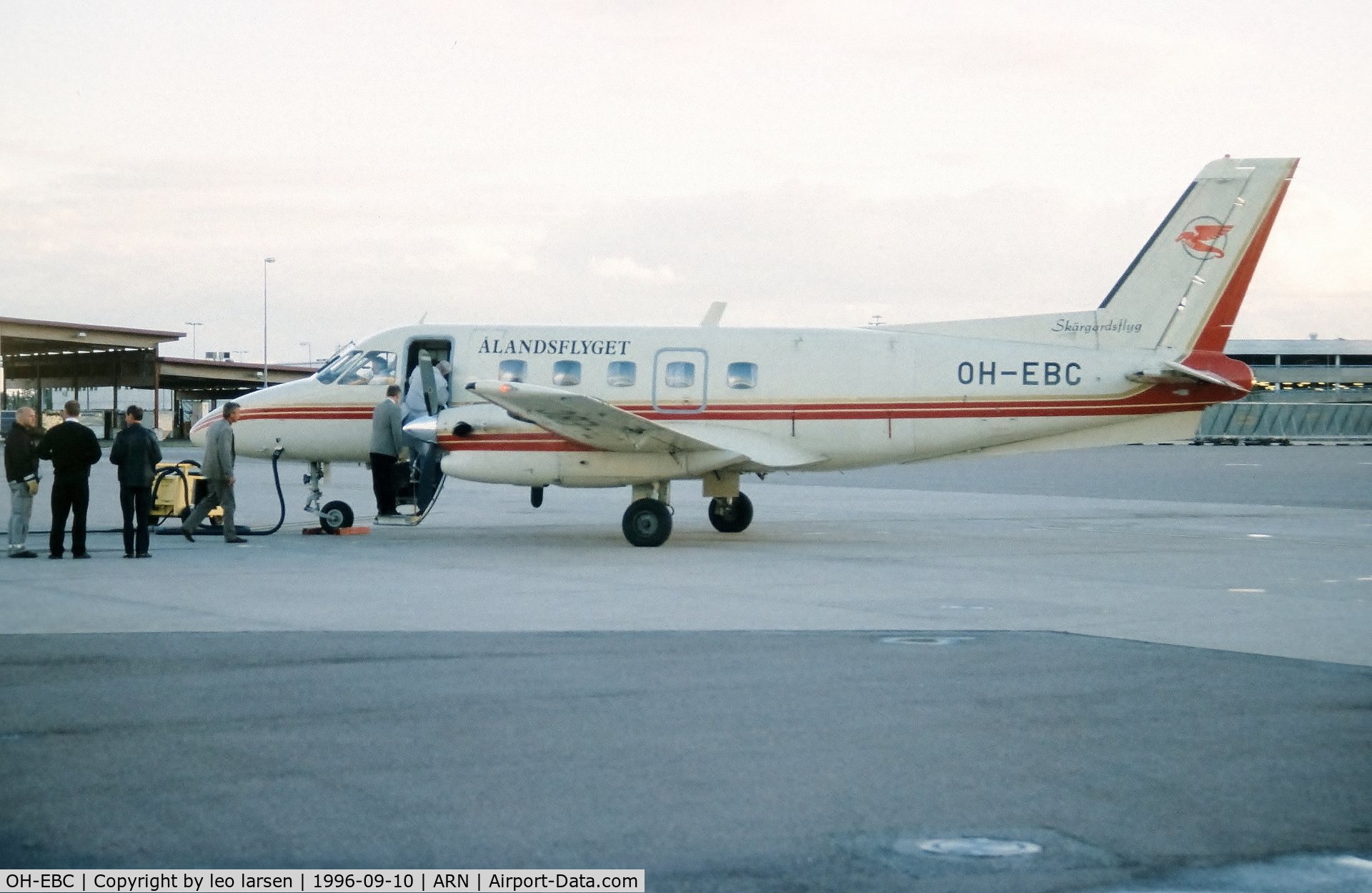 OH-EBC, 1980 Embraer EMB-110P1 Bandeirante C/N 110258, Arlanda 10.9.1996