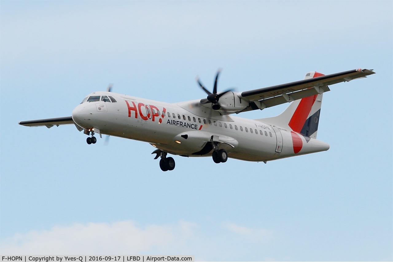F-HOPN, 2015 ATR 72-600 C/N 1288, ATR 72-600, Short approach rwy 29, Bordeaux Mérignac airport (LFBD-BOD)