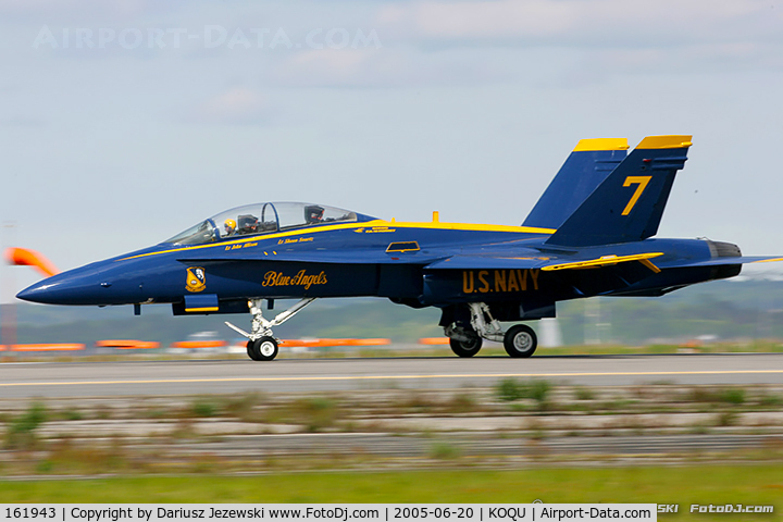 161943, McDonnell Douglas F/A-18B Hornet C/N 0150, F/A-18A Hornet 161943 C/N 0150 from Blue Angels Demo Team  NAS Pensacola, FL
