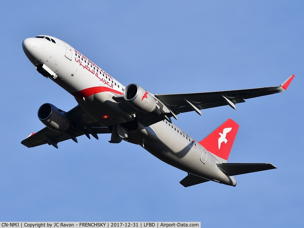 CN-NMJ, 2015 Airbus A320-214 C/N 6896, take off runway 23 Air Arabia 3O366 to FES