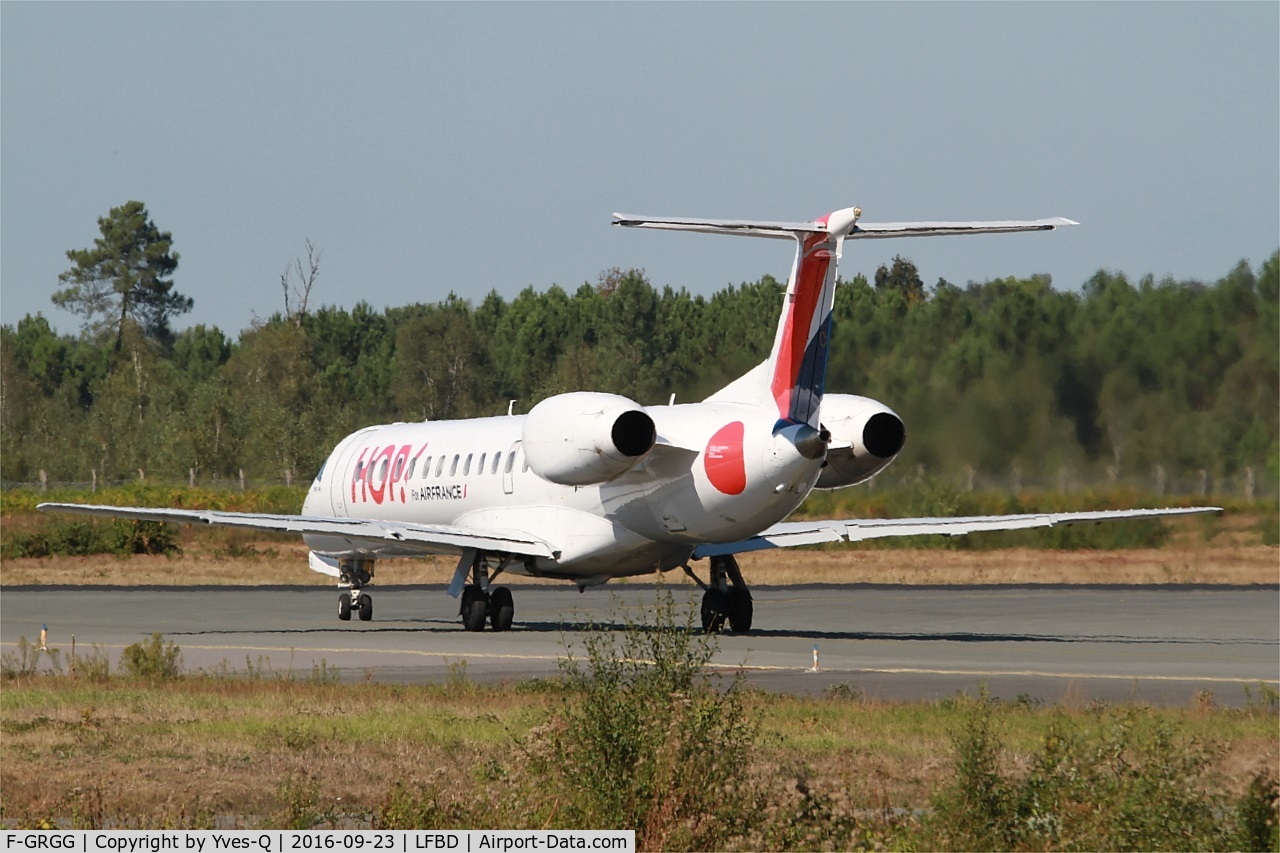 F-GRGG, 1999 Embraer ERJ-145EP (EMB-145EP) C/N 145118, Embraer EMB-145EU, Lining up rwy 05, Bordeaux Mérignac airport (LFBD-BOD)