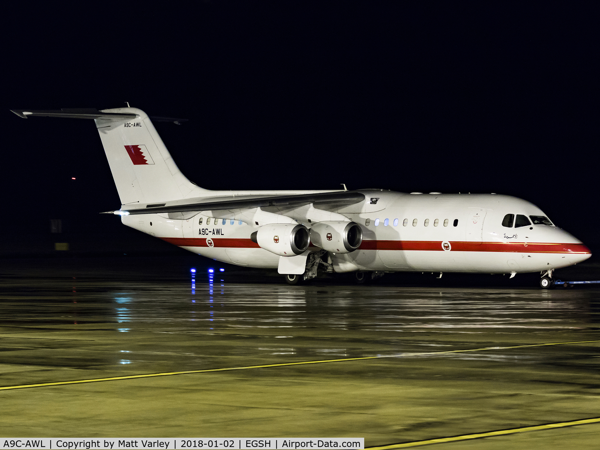 A9C-AWL, 2001 British Aerospace Avro 146-RJ100 C/N E3386, Being towed to stand 6 @ NWI..... :)