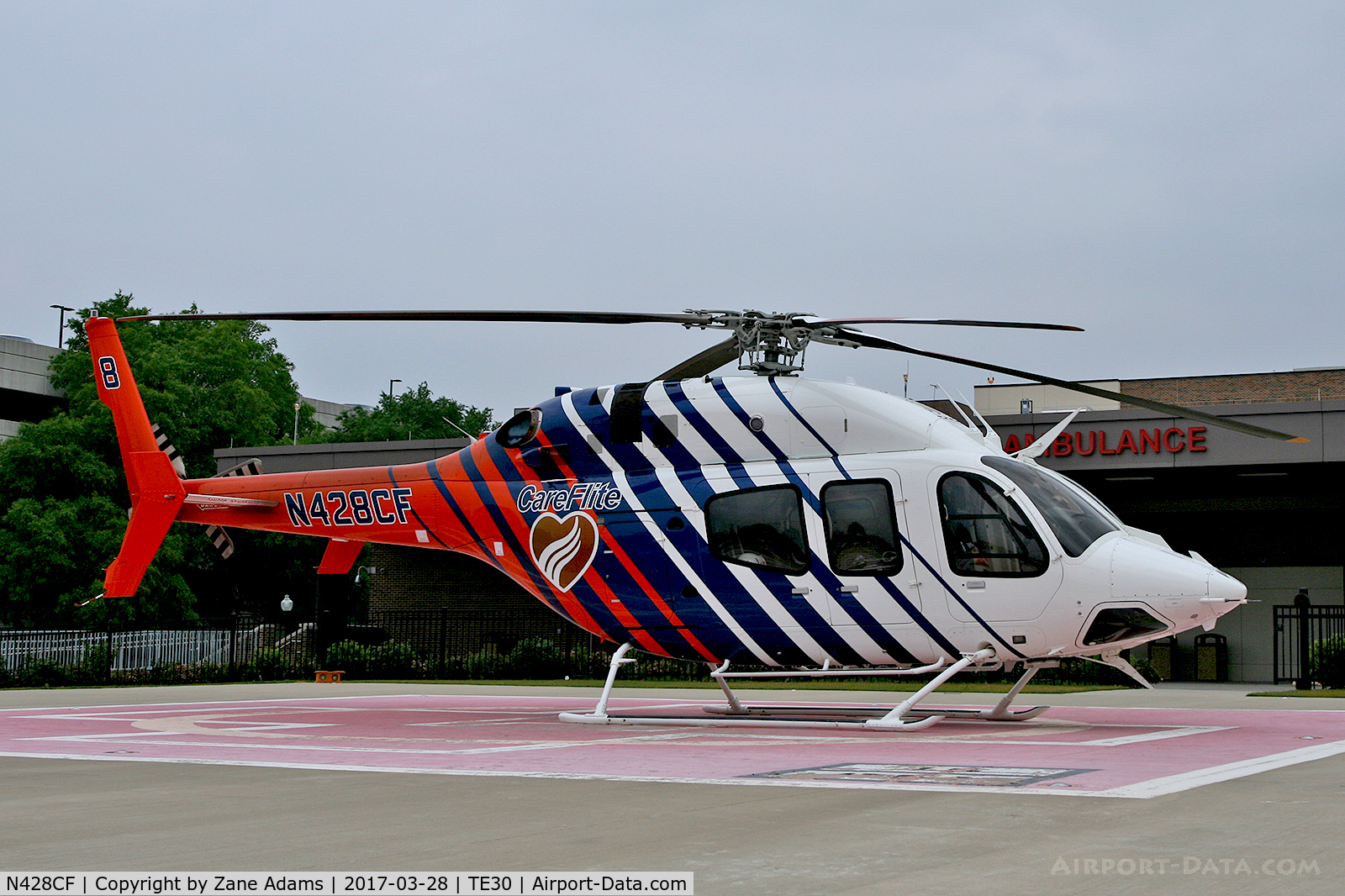 N428CF, 2014 Bell 429 GlobalRanger C/N 57228, At the Harris Hospital Emergency helipad - Fort Worth, TX