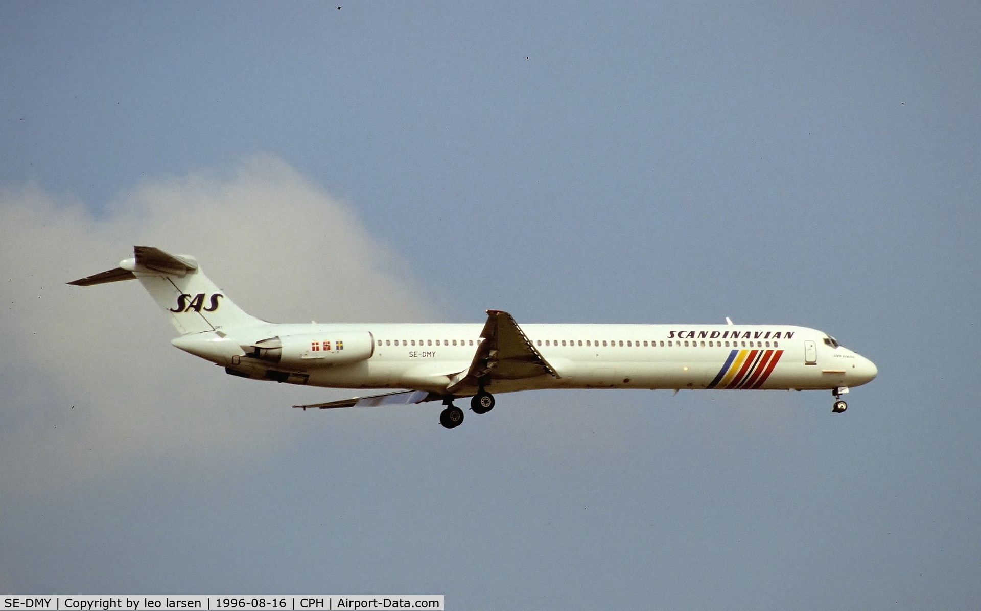 SE-DMY, 1981 McDonnell Douglas MD-81 (DC-9-81) C/N 48010, Copenhagen 16.8.1996