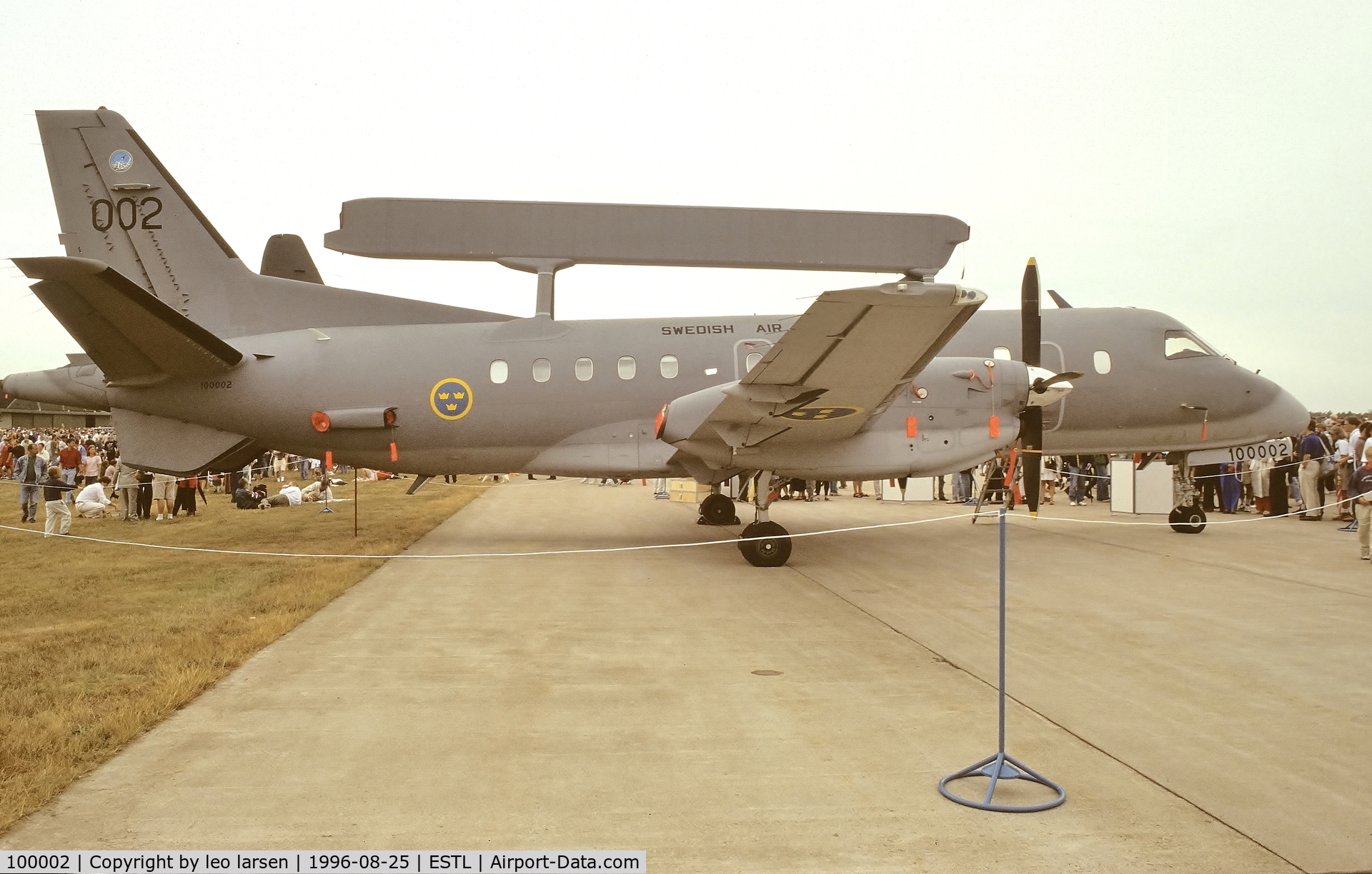 100002, 1994 Saab S100D Argus (340AEW) C/N 340B-342, Ljungbyhed Air Base 25.8.1996