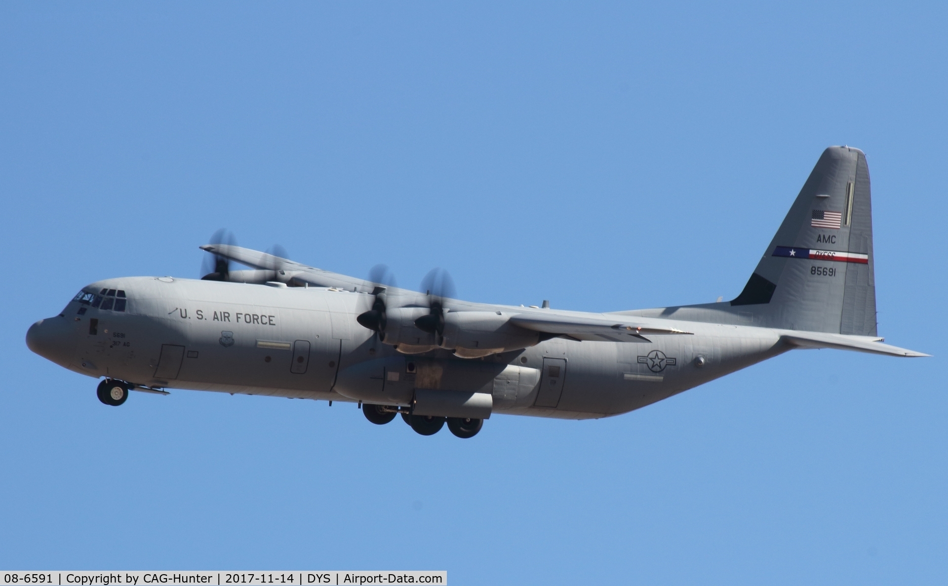 08-6591, Lockheed C-130J-30 Super Hercules C/N 08-6591, Landing at Dyess AFB, Texas