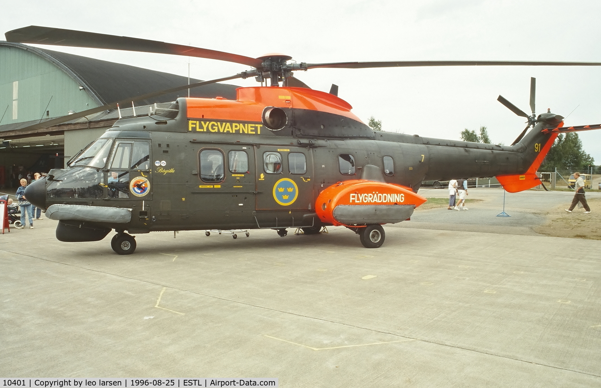 10401, Aérospatiale Hkp.10 Super Puma (AS-332M1) C/N 2230, Ljungbyhed F.5 Air Base 25.8.1996