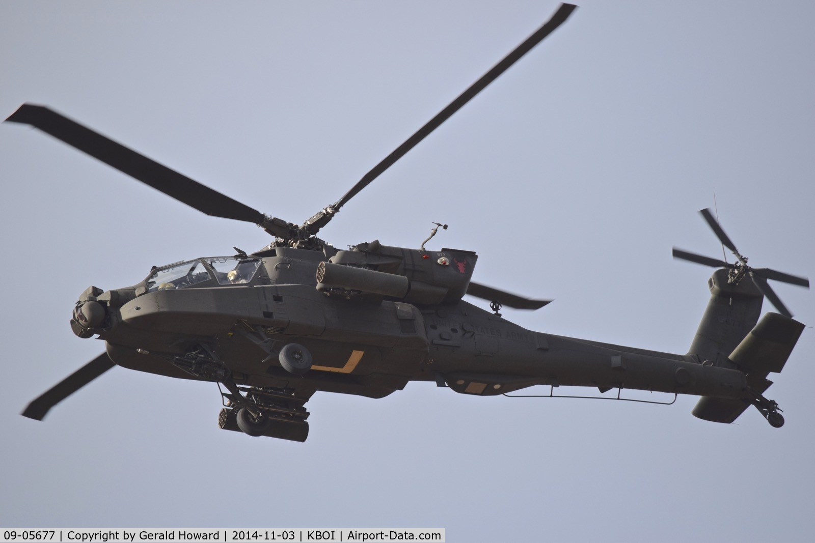09-05677, 2009 Boeing AH-64D Longbow Apache C/N PVD677, Departing BOI.  1-183rd AVN BN, Idaho Army National Guard