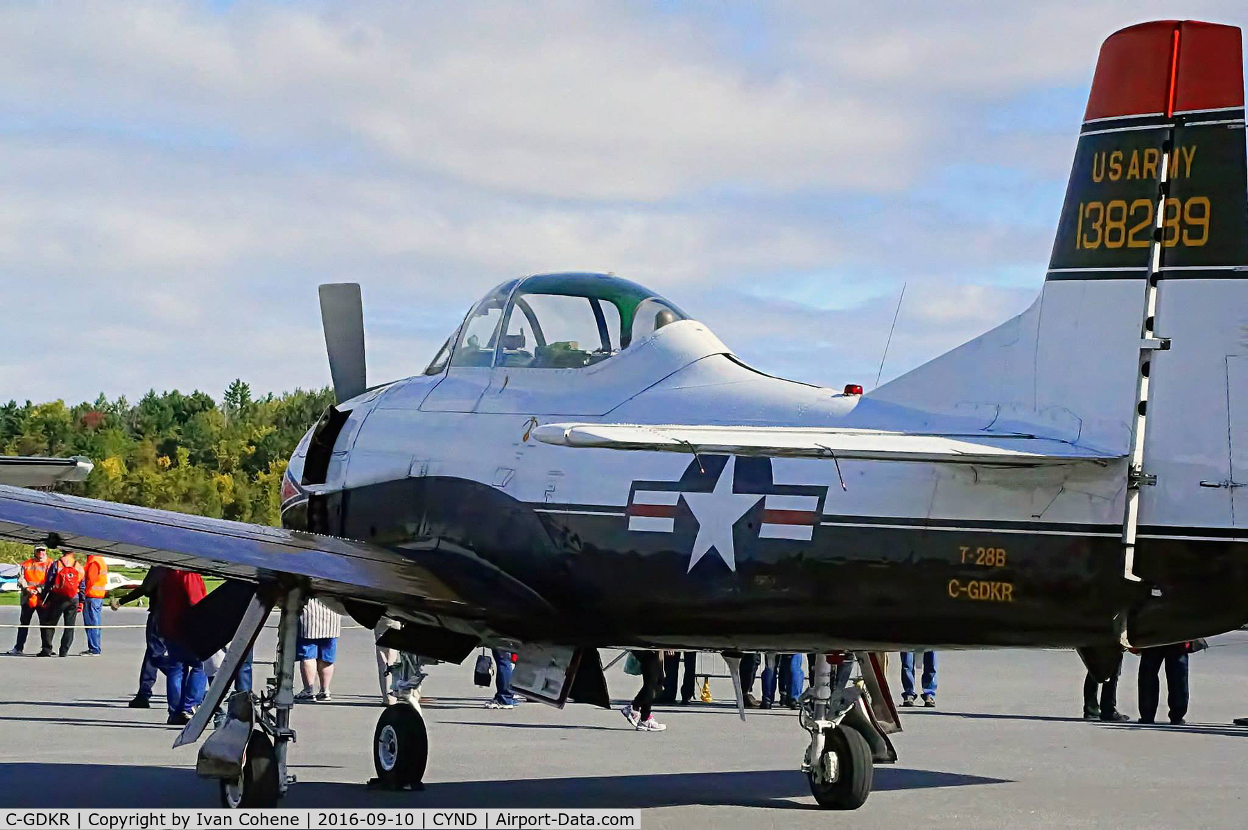 C-GDKR, 1956 North American T-28B Trojan C/N 200-360, On display at Vintage Wings of Canada air show. Gatineau Quebec Canada
