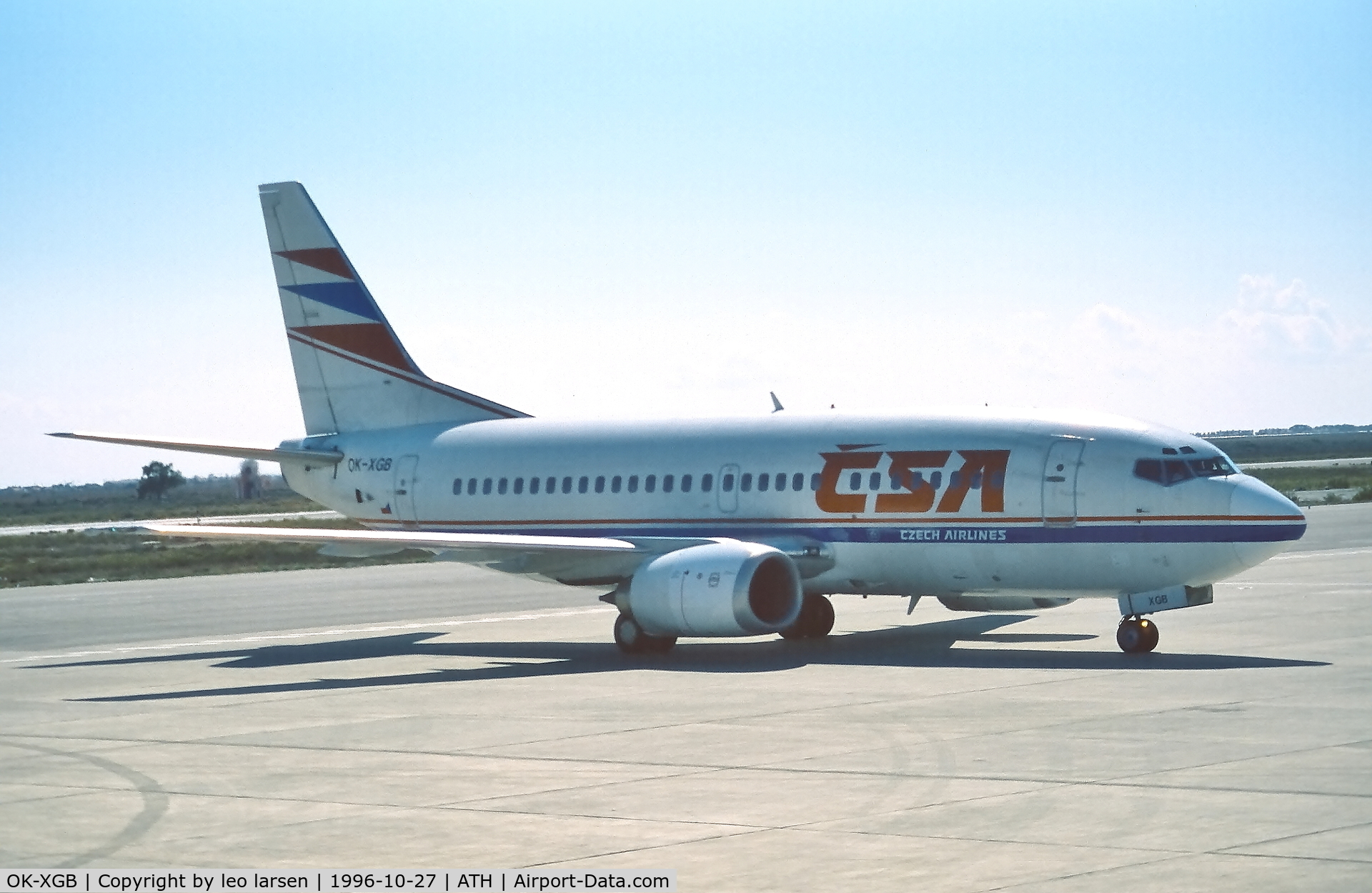 OK-XGB, 1992 Boeing 737-55S C/N 26540, Athens 27.10.1996