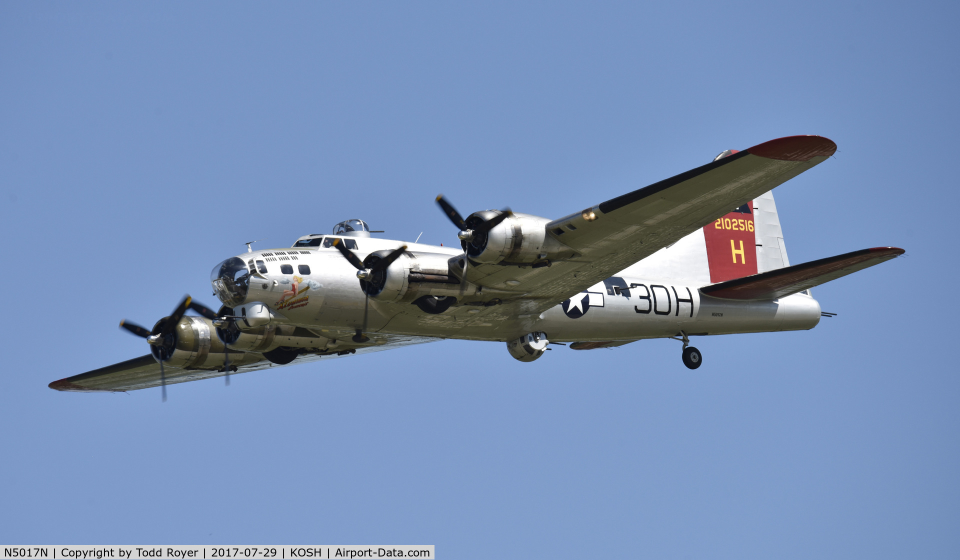N5017N, 1944 Lockheed/Vega (Boeing) B-17G-105-VE Flying Fortress C/N 8649, Airventure 2017