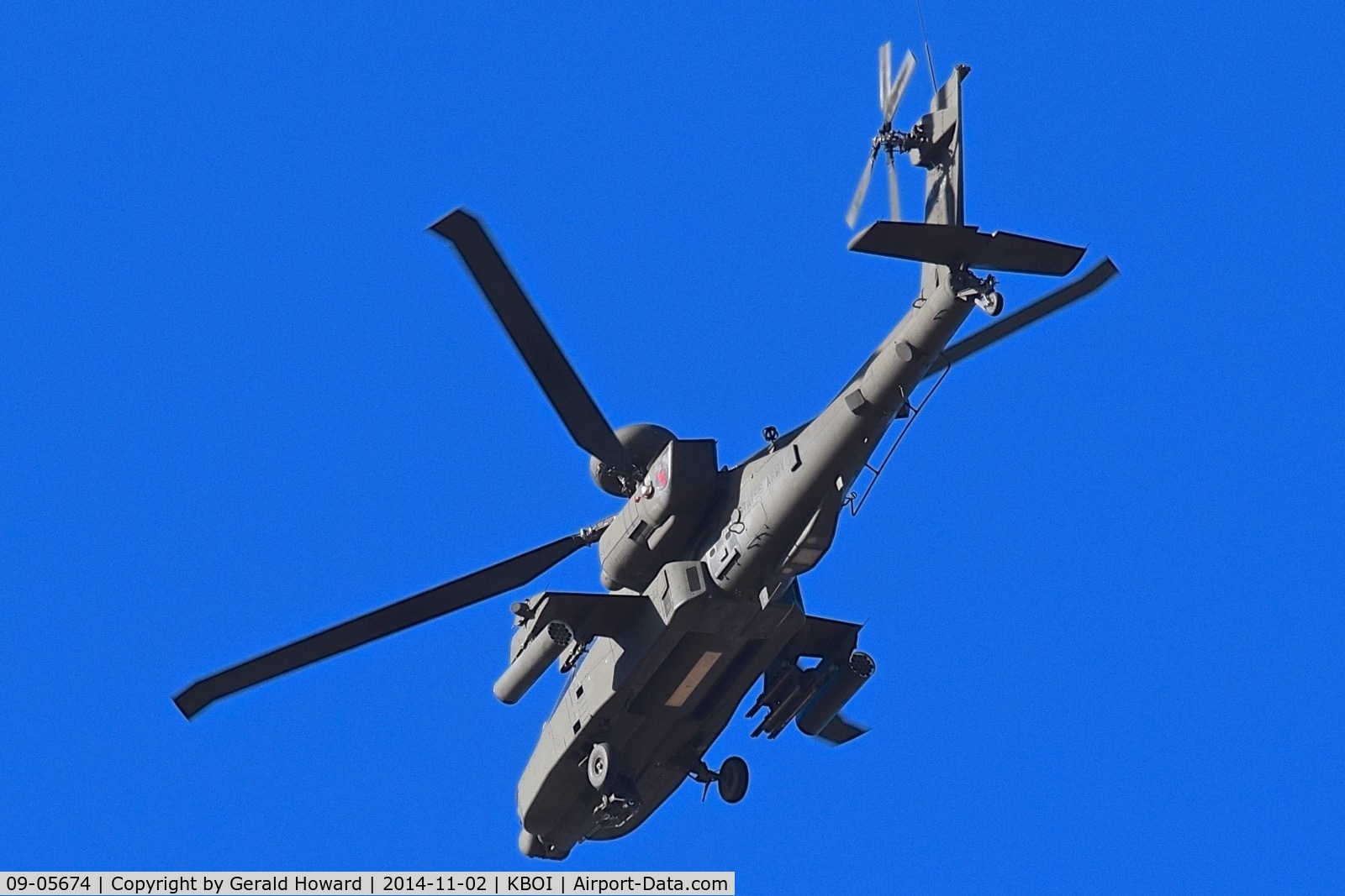 09-05674, 2009 Boeing AH-64D Longbow Apache C/N PVD674, Departing BOI.  1-183rd AVN BN, Idaho Army National Guard