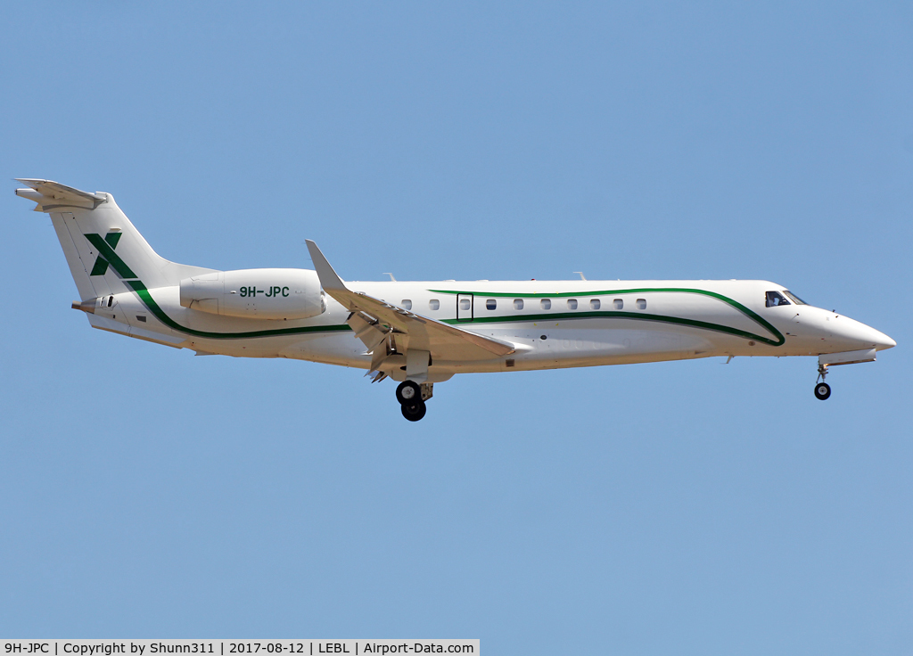 9H-JPC, 2007 Embraer EMB-135BJ Legacy C/N 14501010, Landing rwy 25R