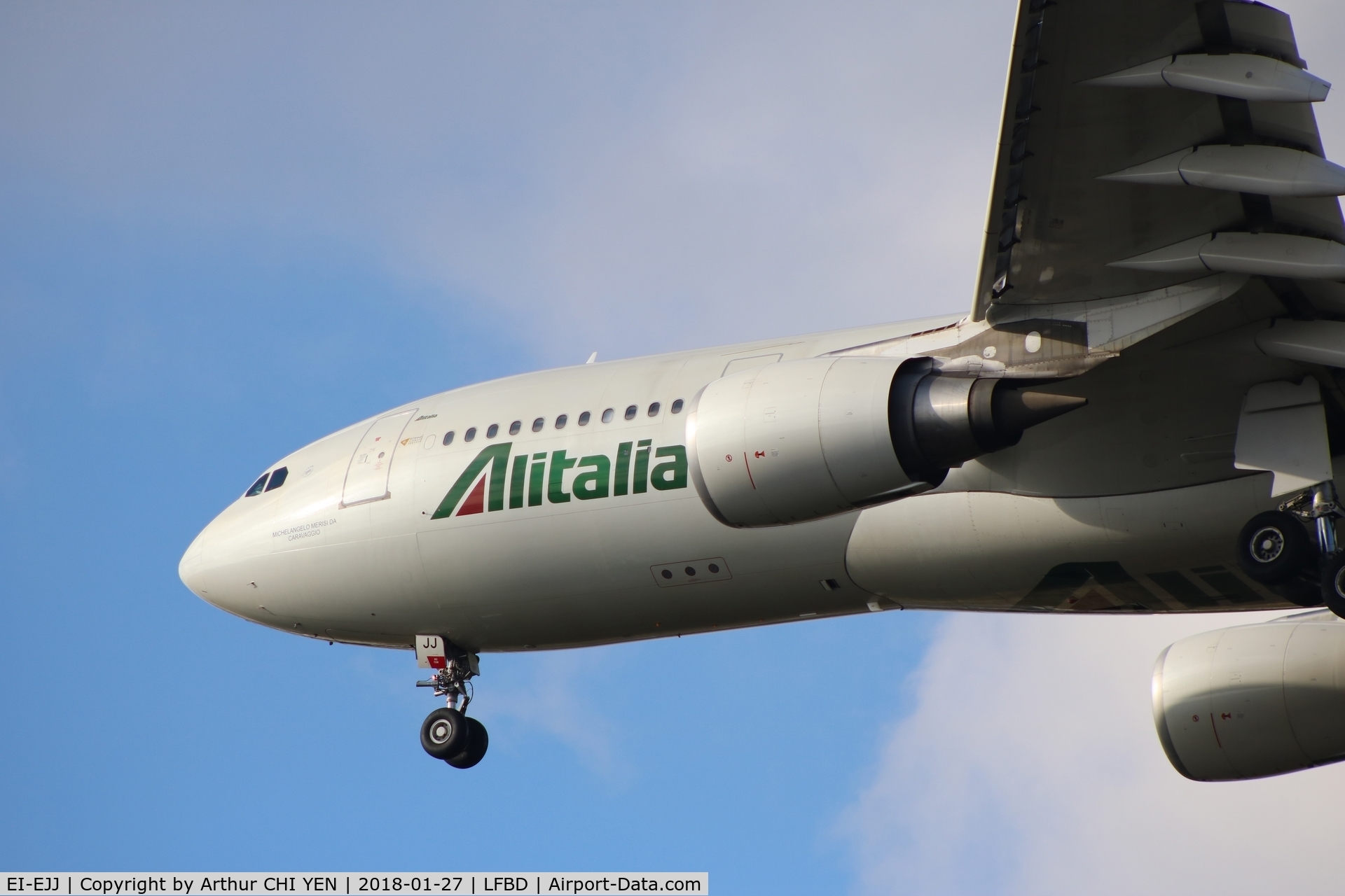 EI-EJJ, 2011 Airbus A330-202 C/N 1225, Alitalia A330, special flight from Milan to Pointe-à-Pitre.