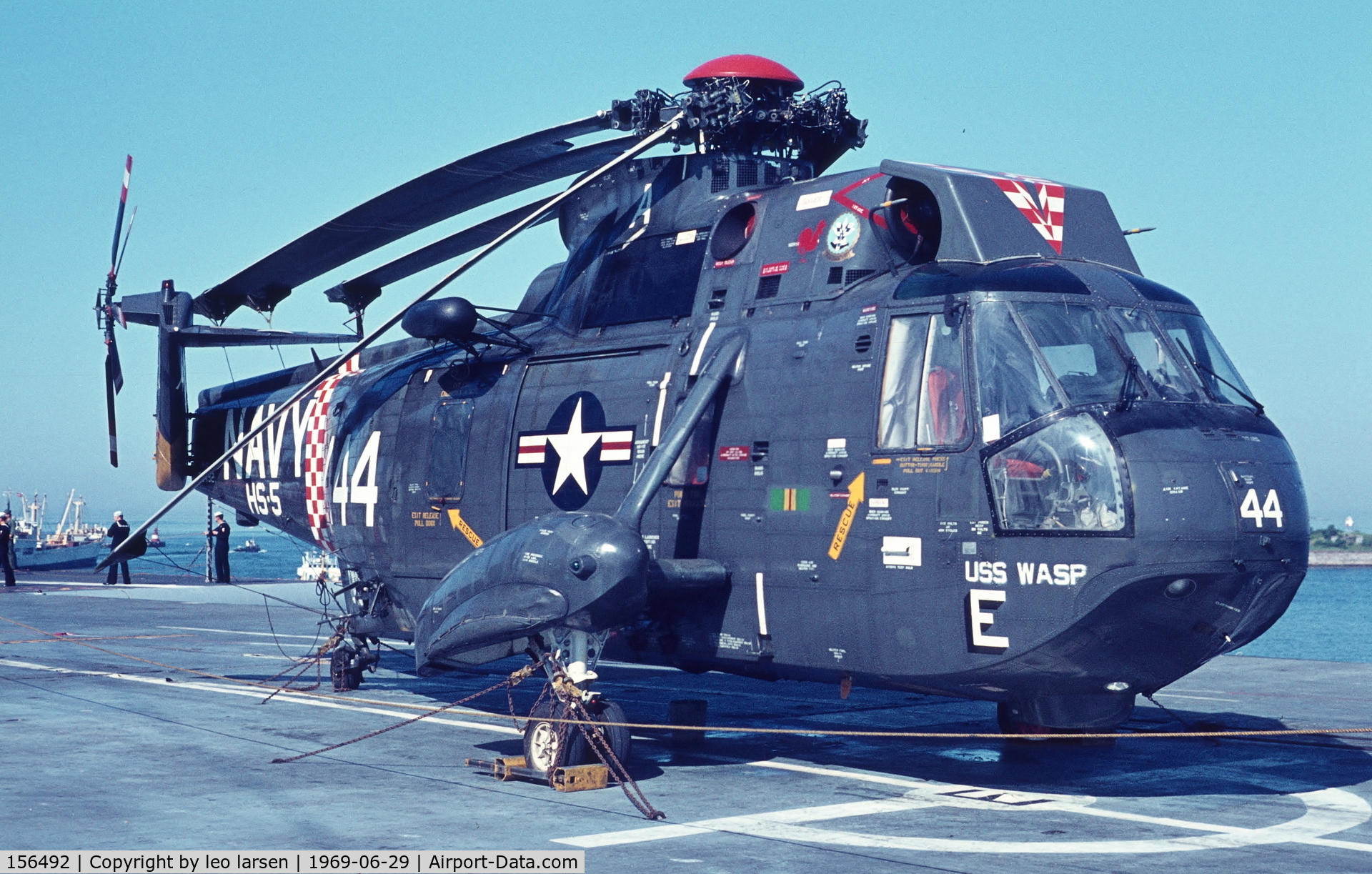 156492, Sikorsky SH-3D Sea King C/N 61.438, Copenhagen 29.6.1969 on board USS Wasp CV-18