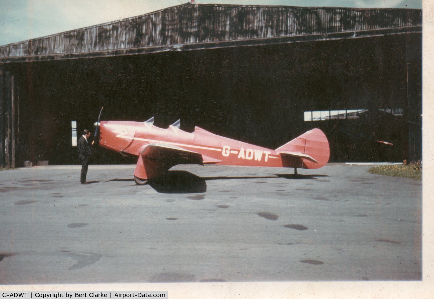 G-ADWT, 1935 Miles M2W Hawk Trainer C/N 215, Mike Doré inspecting prop on G-ADWT