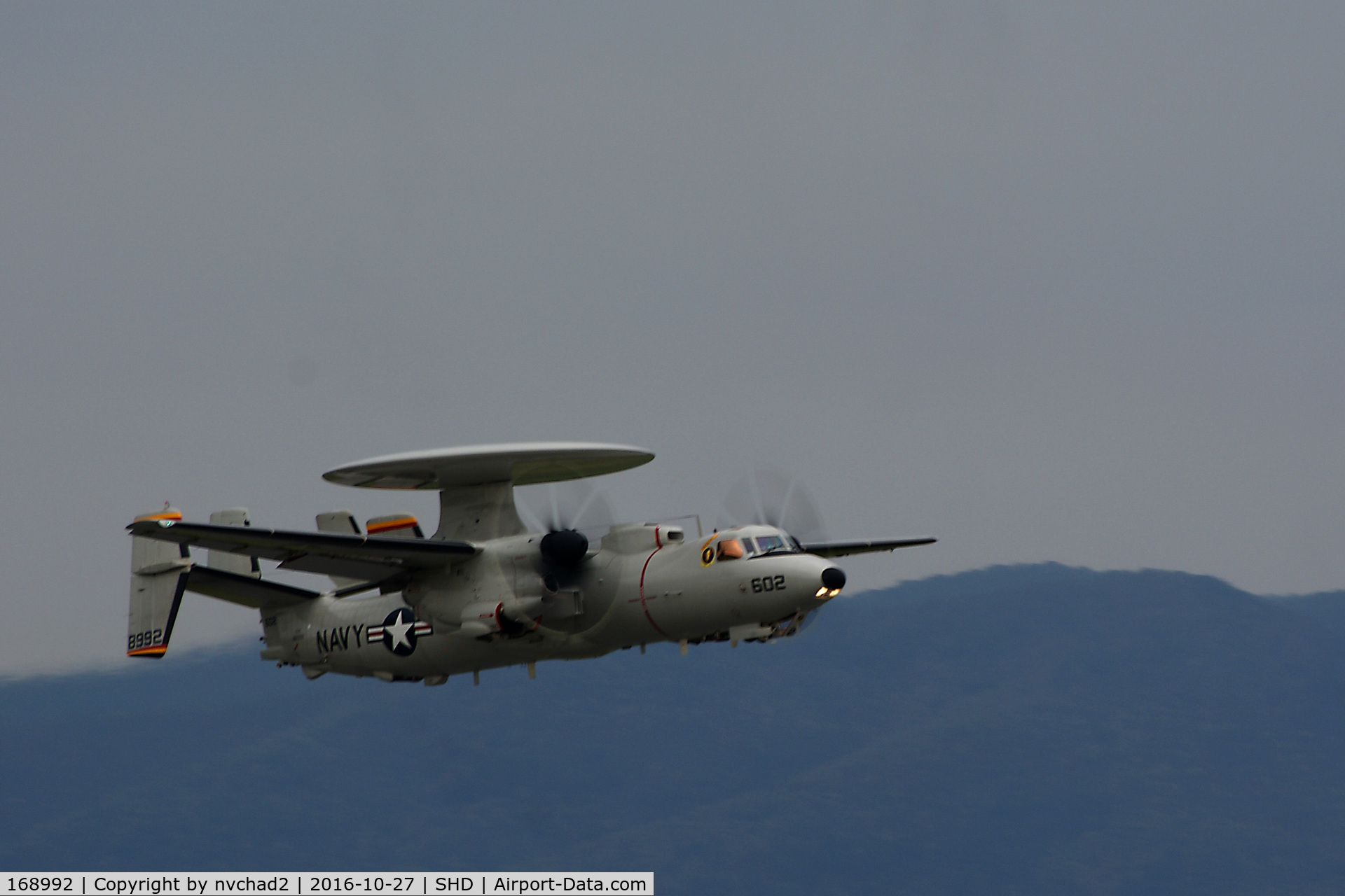 168992, Northrop Grumman E-2D Advanced Hawkeye C/N AA24, E-2D Hawkeye performing touch-and-go landings at SHD airport in Weyers Cave, VA
