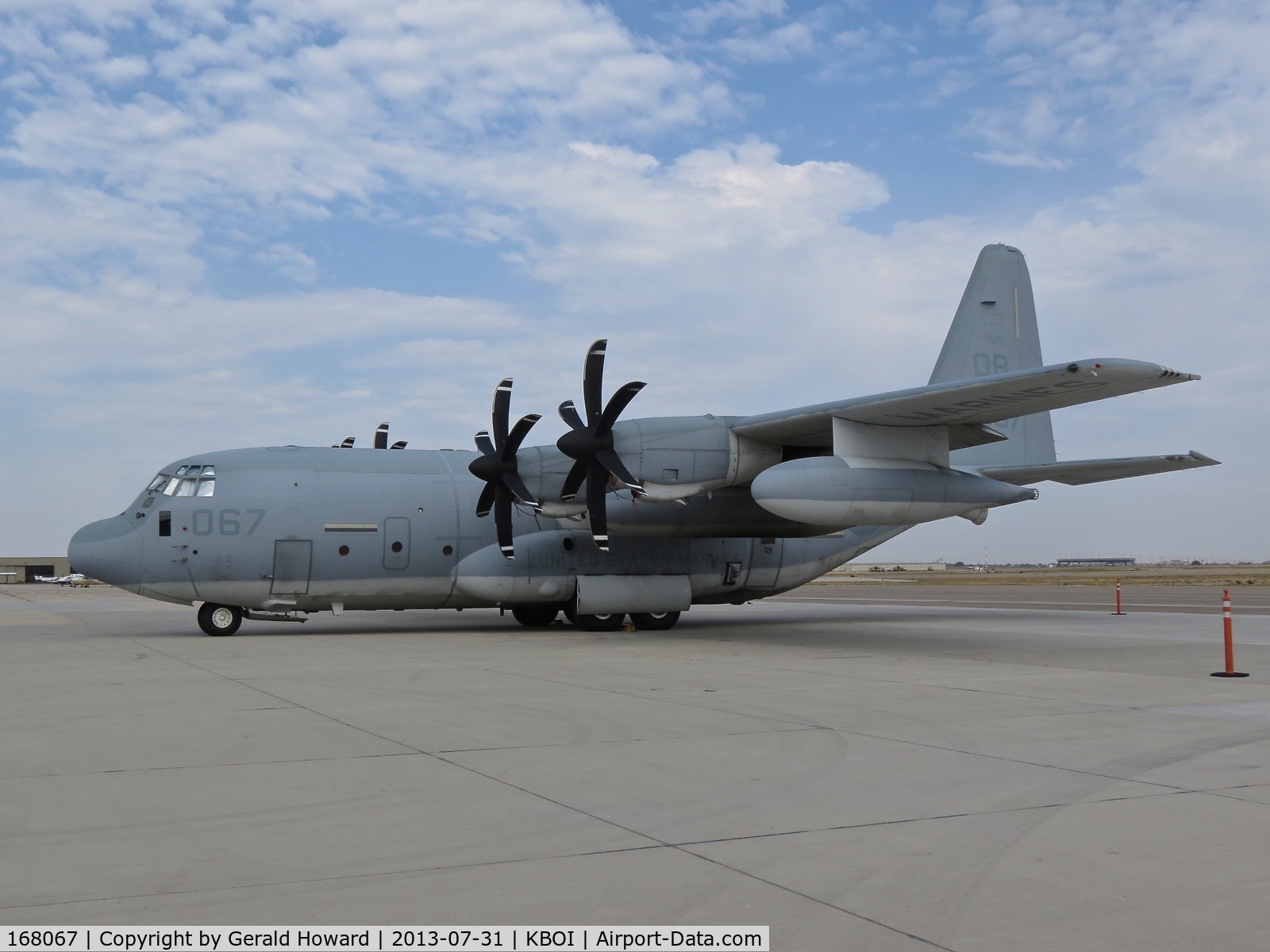 168067, 2010 Lockheed Martin KC-130J Hercules C/N 382-5646, Parked on south GA ramp. VMGR 352, NAS Miramar, CA.