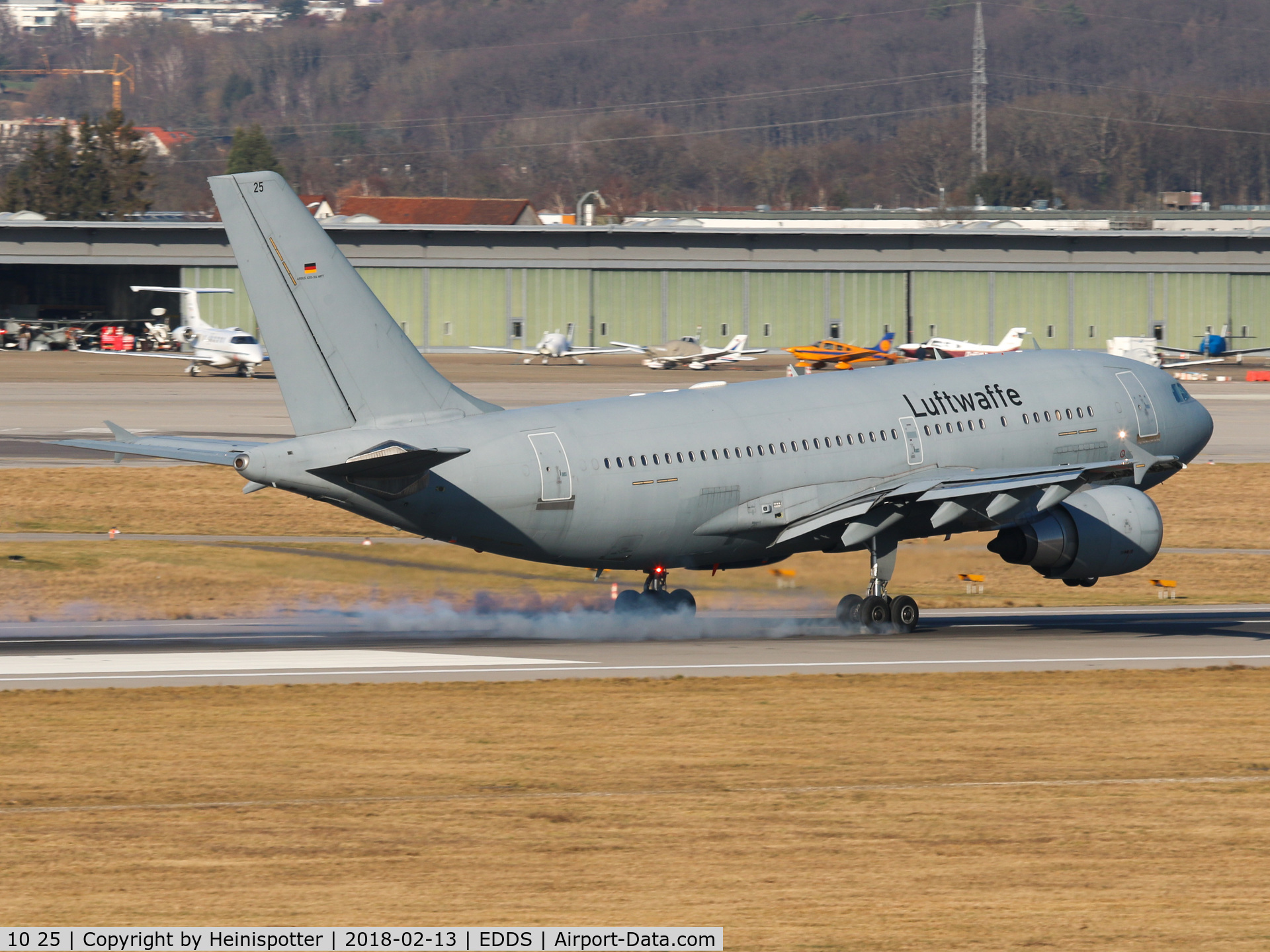 10 25, 1988 Airbus A310-304/MRTT C/N 484, 10+25 at Stuttgart Airport.