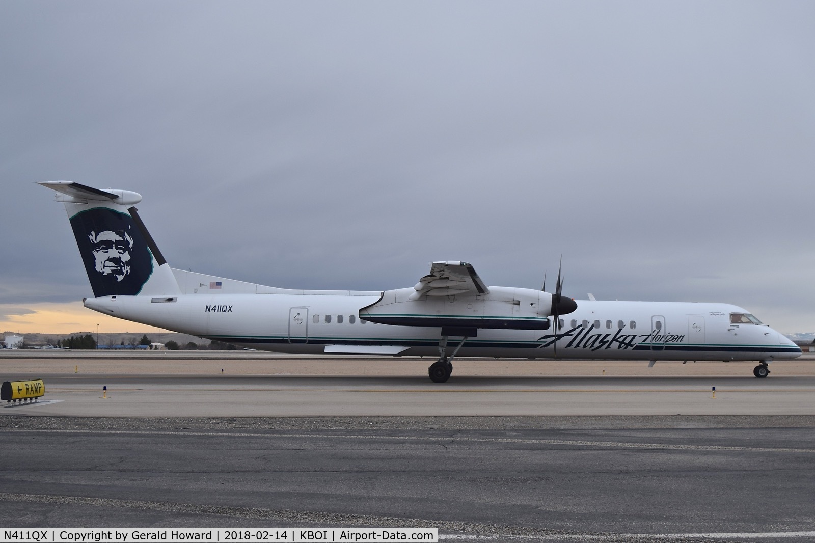 N411QX, 2001 Bombardier DHC-8-402 Dash 8 C/N 4055, Taxiing on Alpha to RWY 10L.
