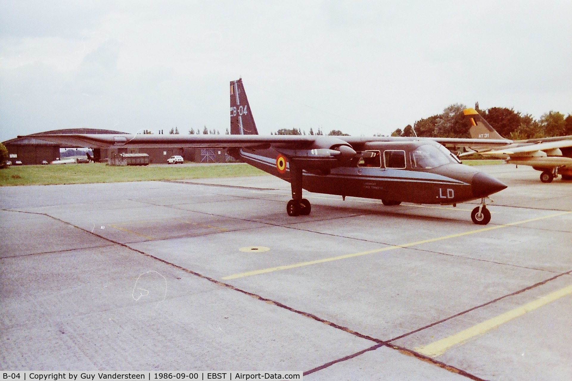 B-04, 1976 Britten-Norman BN-2A-21 Islander C/N 498, Belgian Army Islander B-04 @ EBST Sept 1986