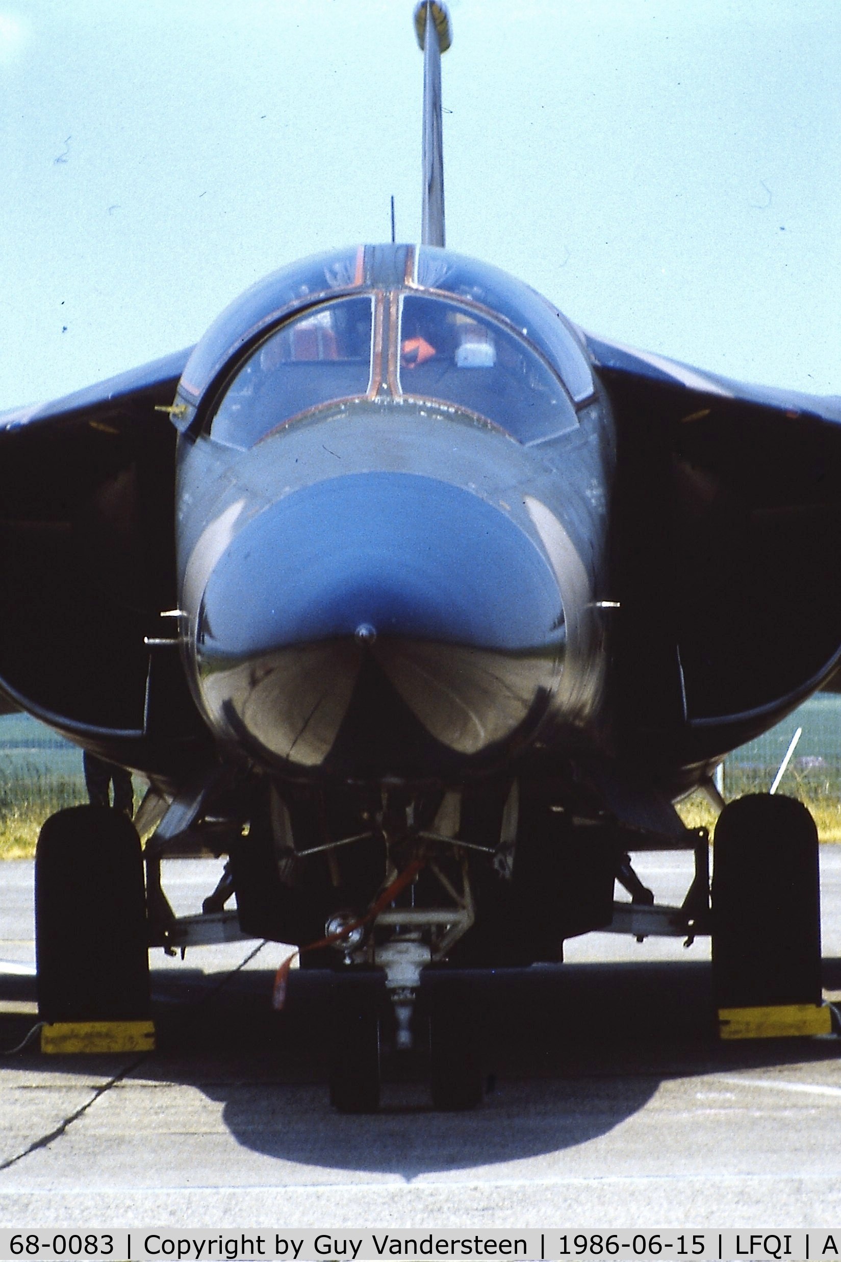68-0083, 1968 General Dynamics F-111E Aardvark C/N A1-262, USAF F-111E 68-0083 @ LFQI Nato Tiger Meet june 1986