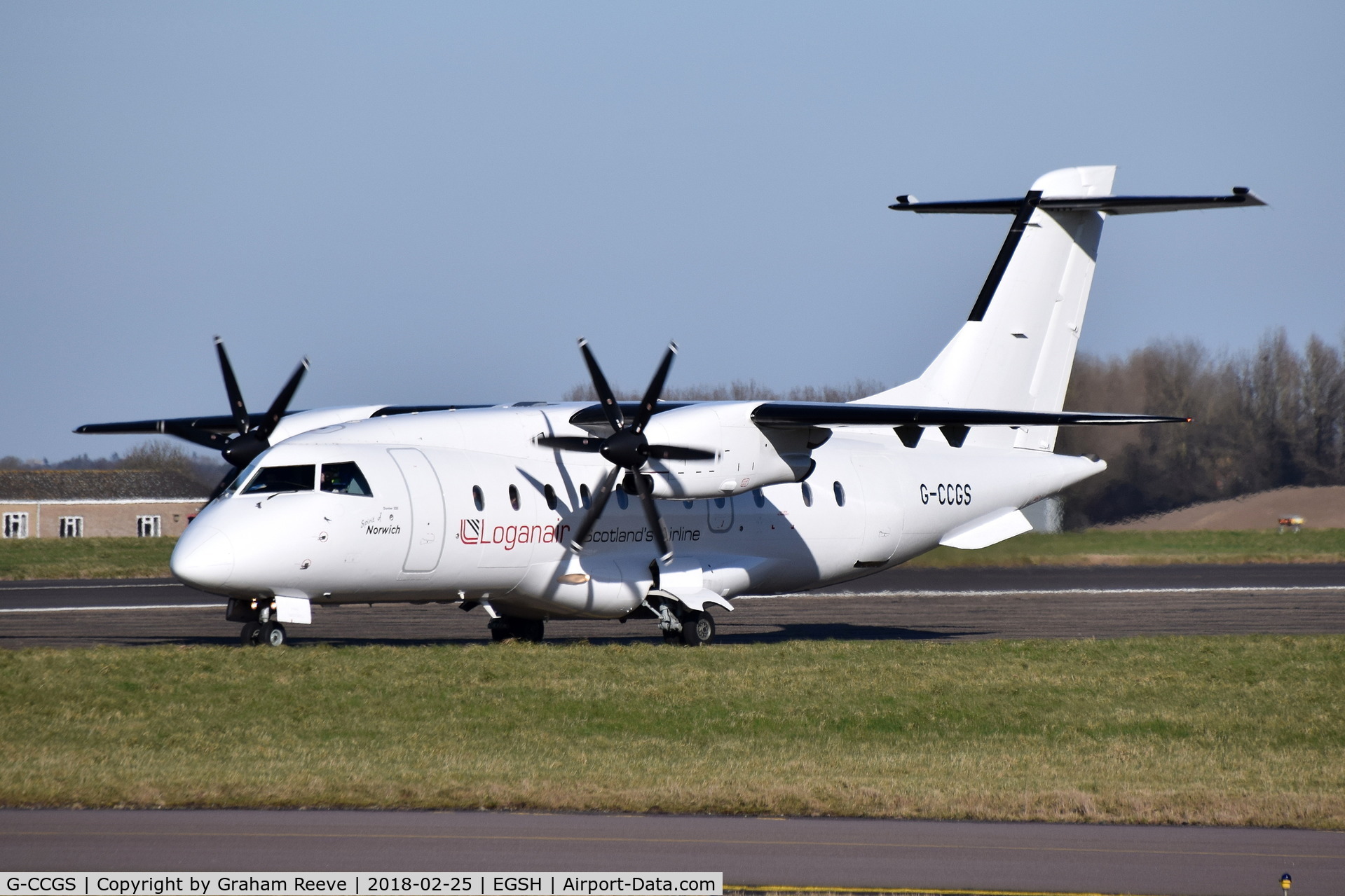 G-CCGS, 1998 Dornier 328-100 C/N 3101, Departing from Norwich.