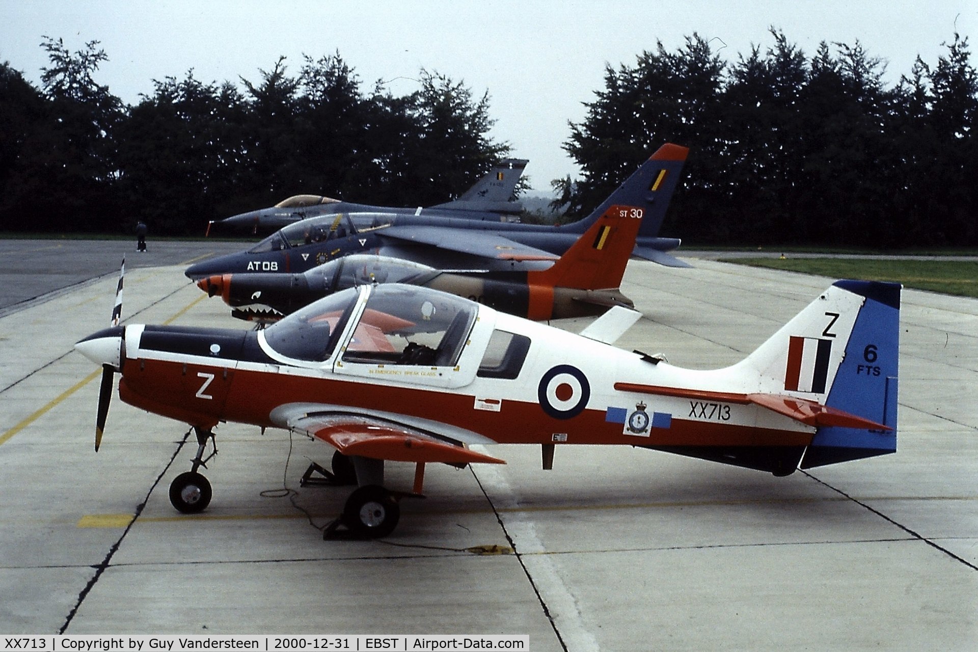 XX713, 1976 Scottish Aviation Bulldog T.1 C/N BH120/362, RAF Bulldog T.1 XX713 at EBST eighties