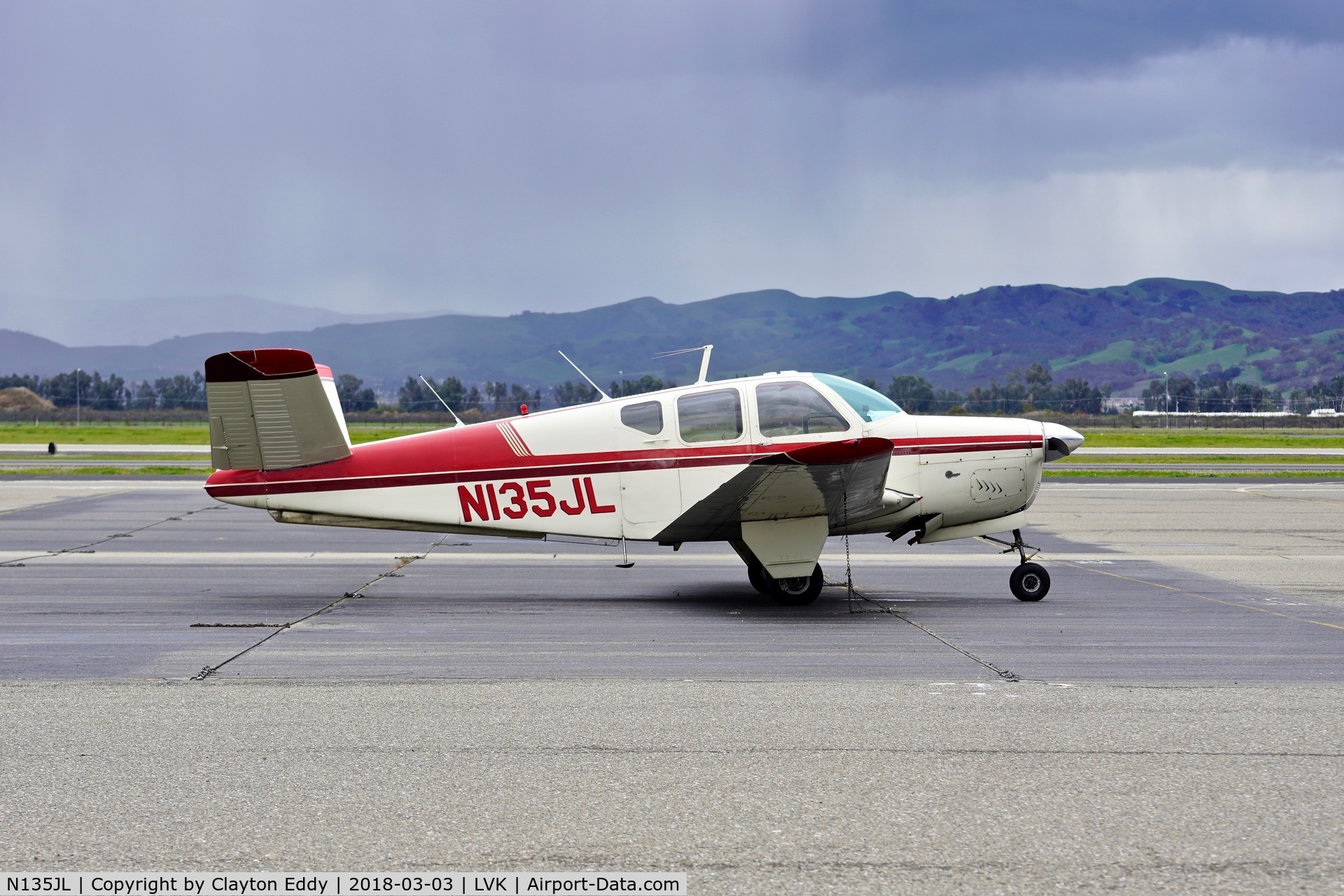 N135JL, 1955 Beech G35 Bonanza C/N D-4419, Livermore Airport California 2018.
