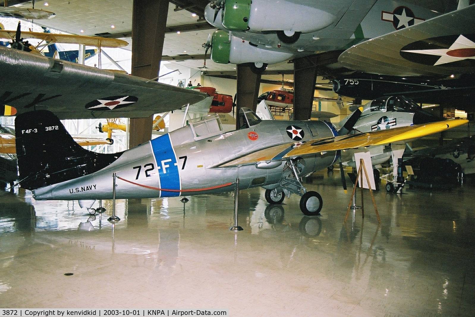 3872, Grumman F4F-3 Wildcat C/N 754, On display at the Museum of Naval Aviation, Pensacola.